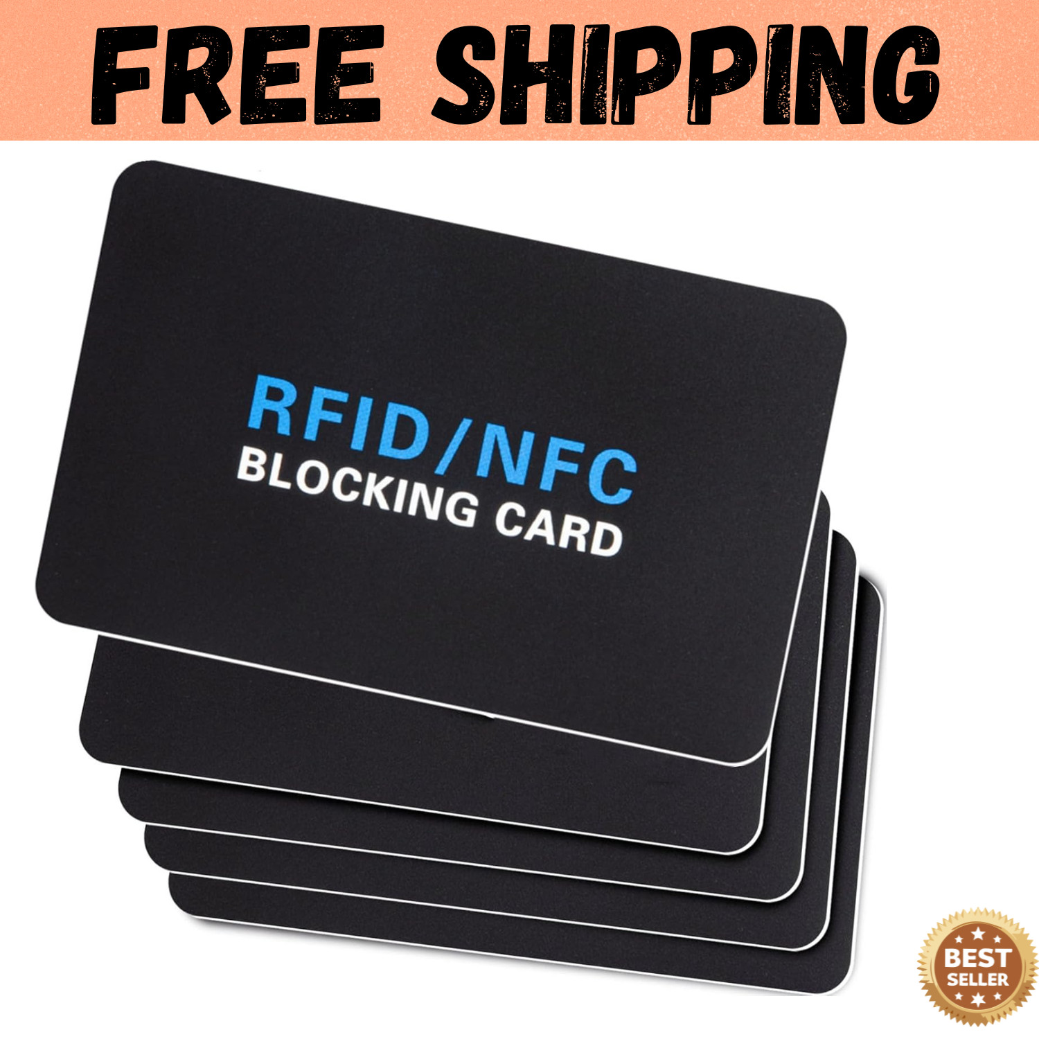 RFID Blocking Card – NFC Contactless Credit Debit Card Protector (5 Pack)