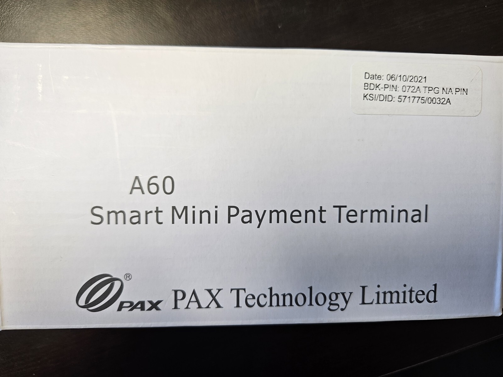 Pax A60 SmartMobile Mini Handheld POS Terminal Payment PIN Pad A60-0AW-RD5-01EA