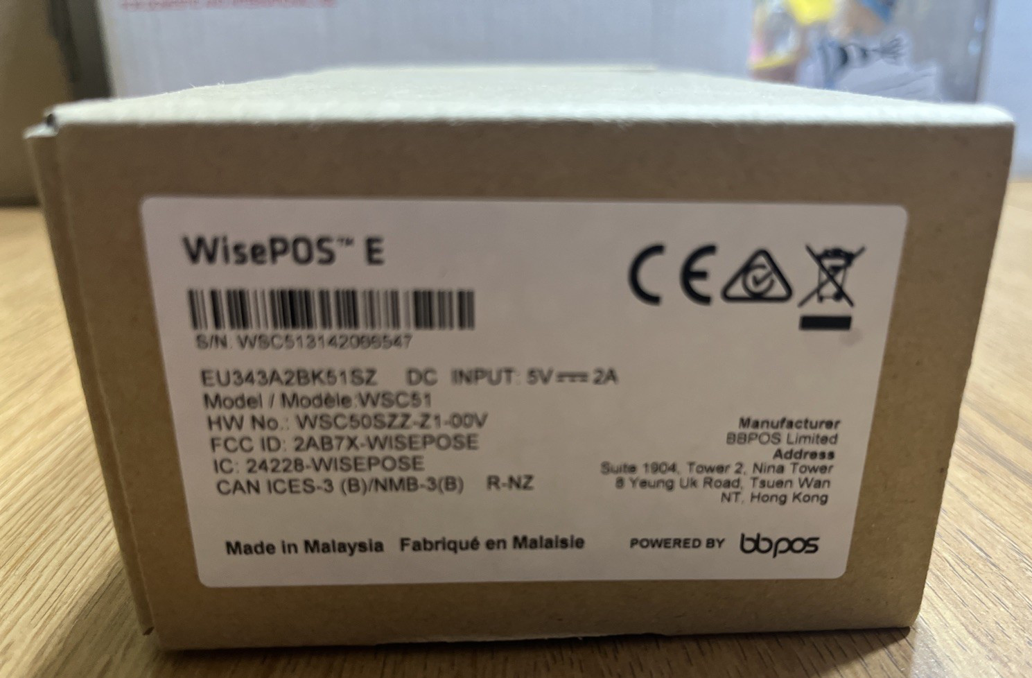 WisePOS E WSC51 Credit Card Reader BBPOS Tap to Pay Payment Terminal (Black)