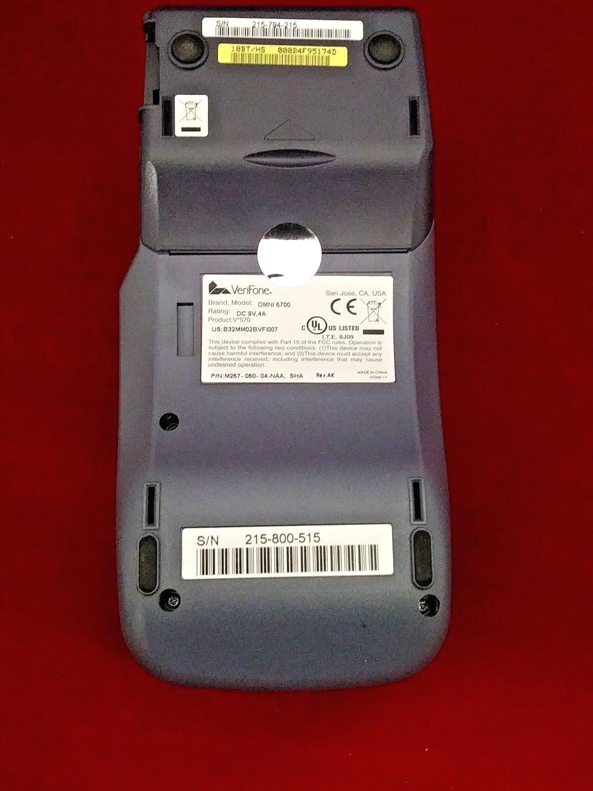 Verifone VX 570 Credit Debit Card Reader Payment Terminal w/ Adapter No Chip