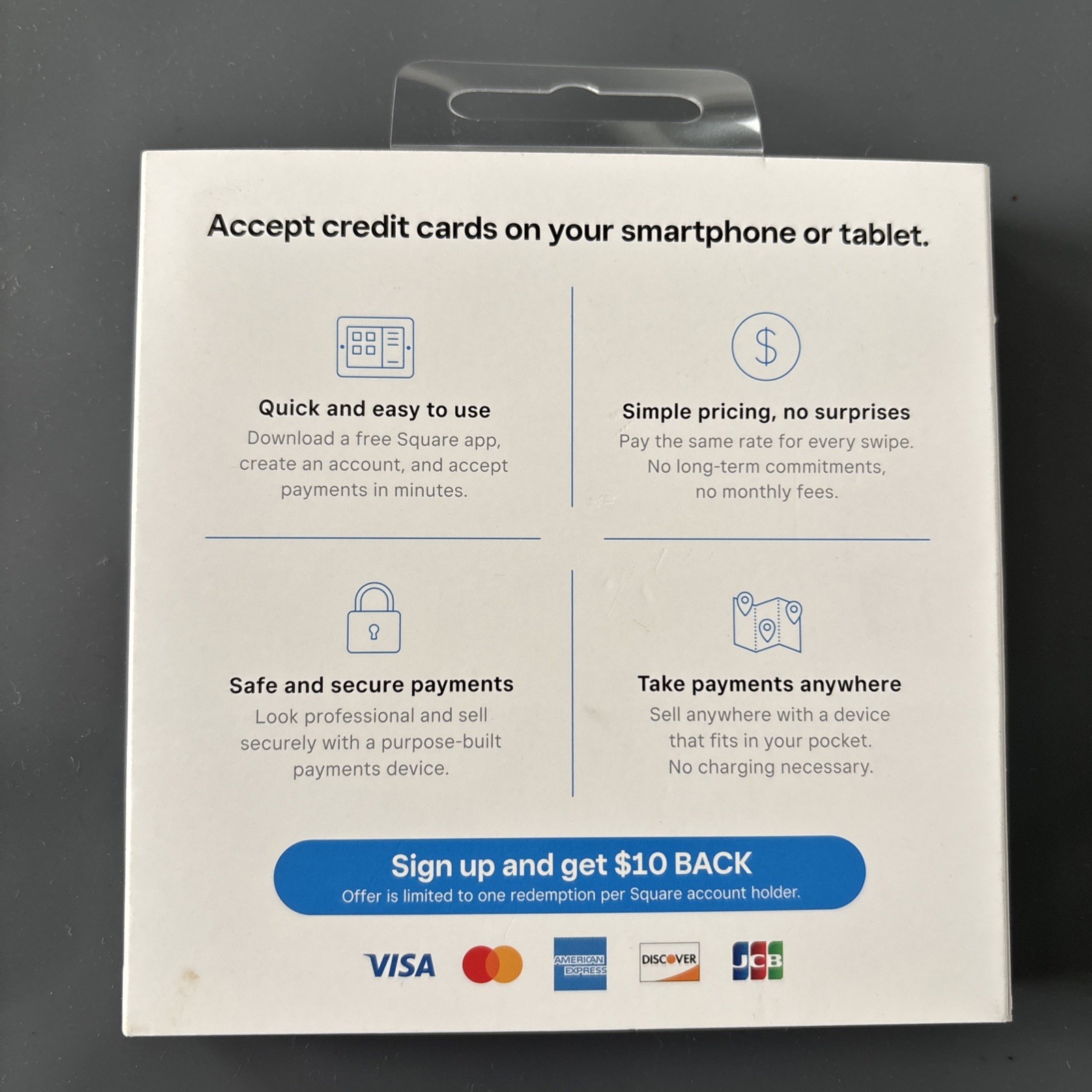 Square Credit Card Reader for iPhone, iPad and Android Magstripe Headset Jack