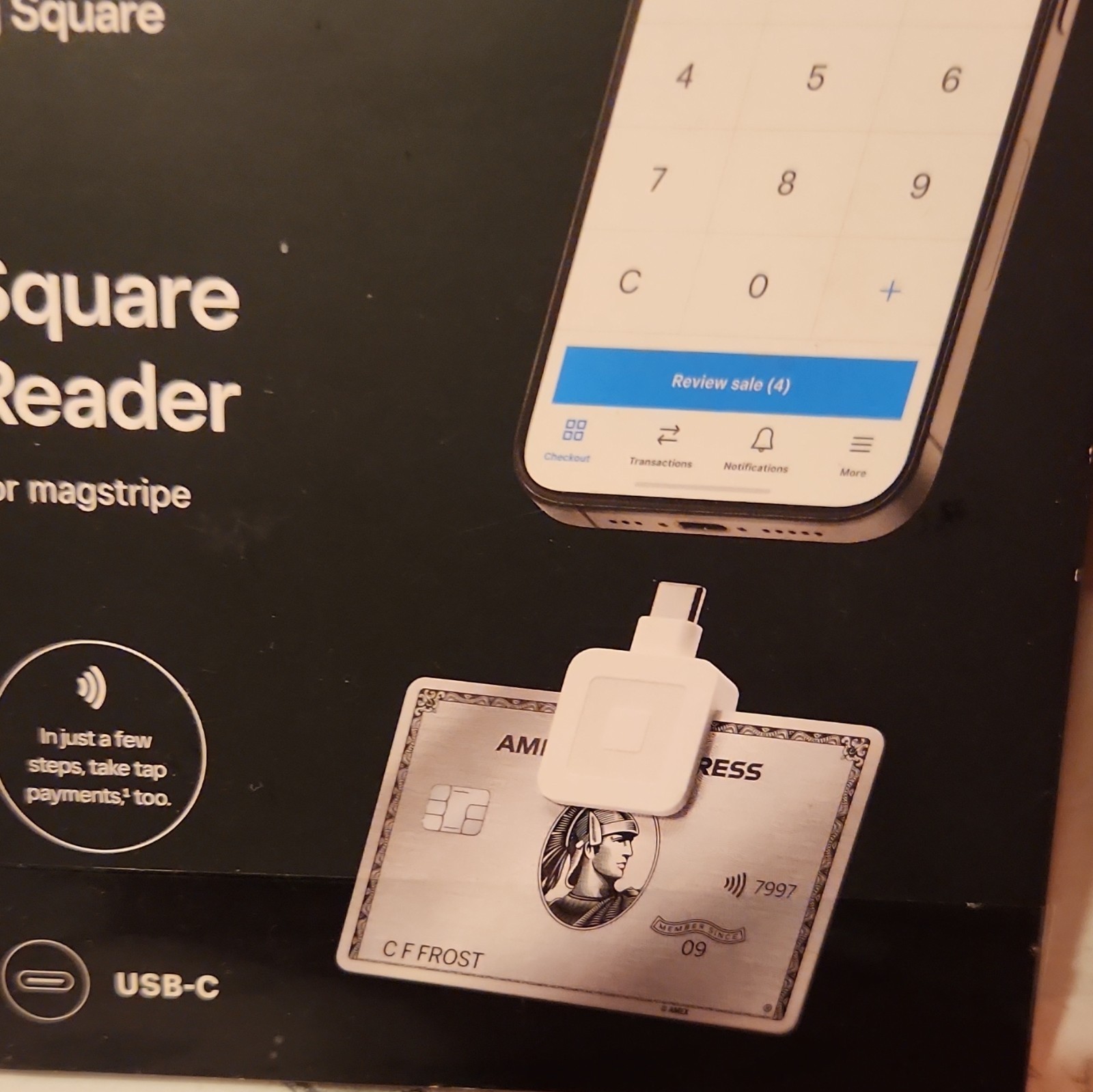 Square Magstripe Reader USB-C Mobile Credit Card Reader SKU-0596