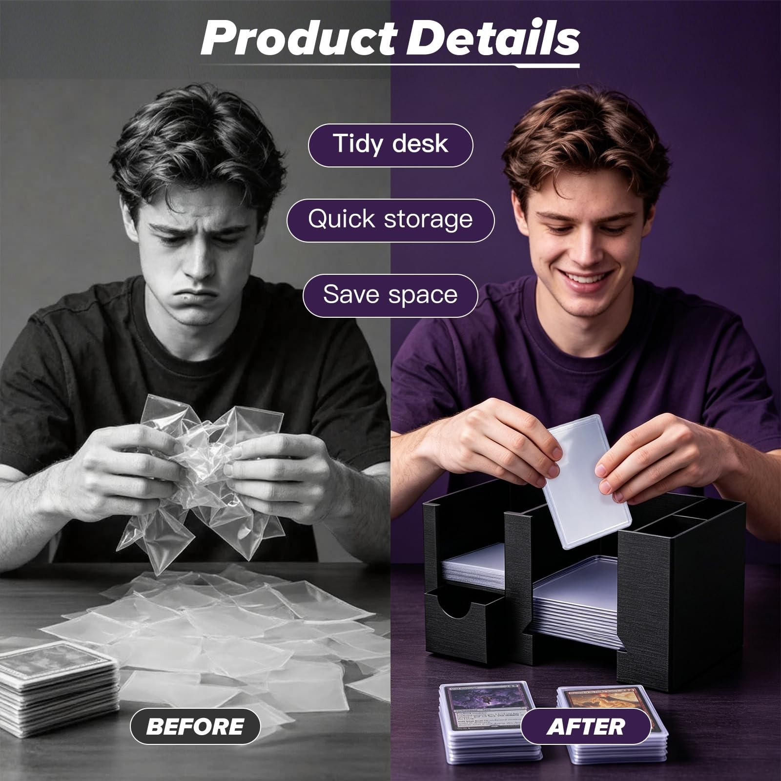 Toploader Dispenser Penny Sleeve Holder TCG Card Shipping Station Sorting Caddy