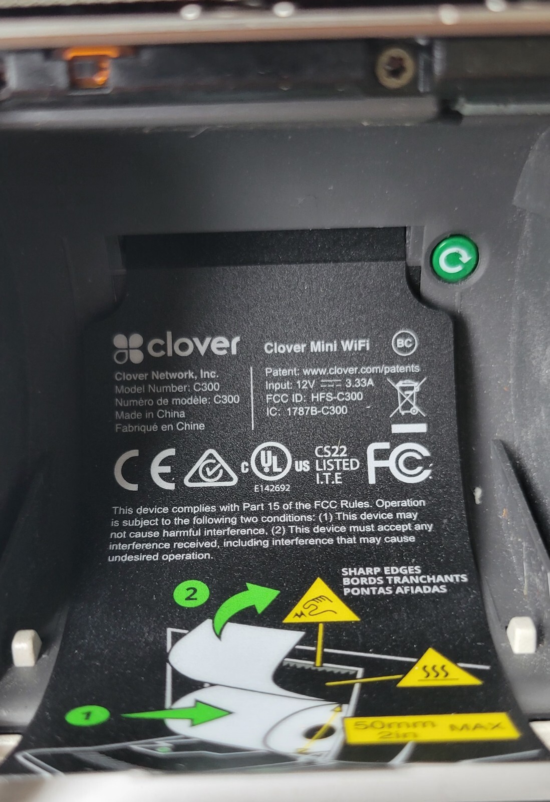 Clover Mini Wifi C300 – Card Reader / POS Point of Sale System, Pre-owned.