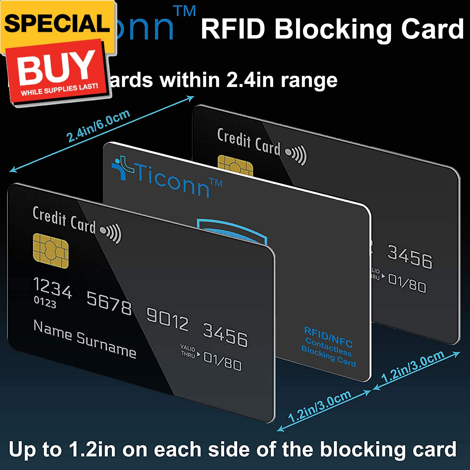 RFID Blocking Cards – 4 Pack, Premium Contactless NFC Debit Credit Card Passport