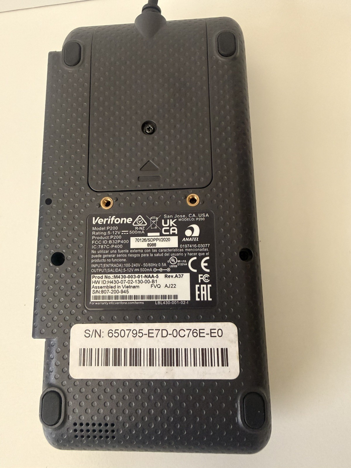 Point of sale terminal Verifone P200 PIN Pad – M430-003-01-NAA-5