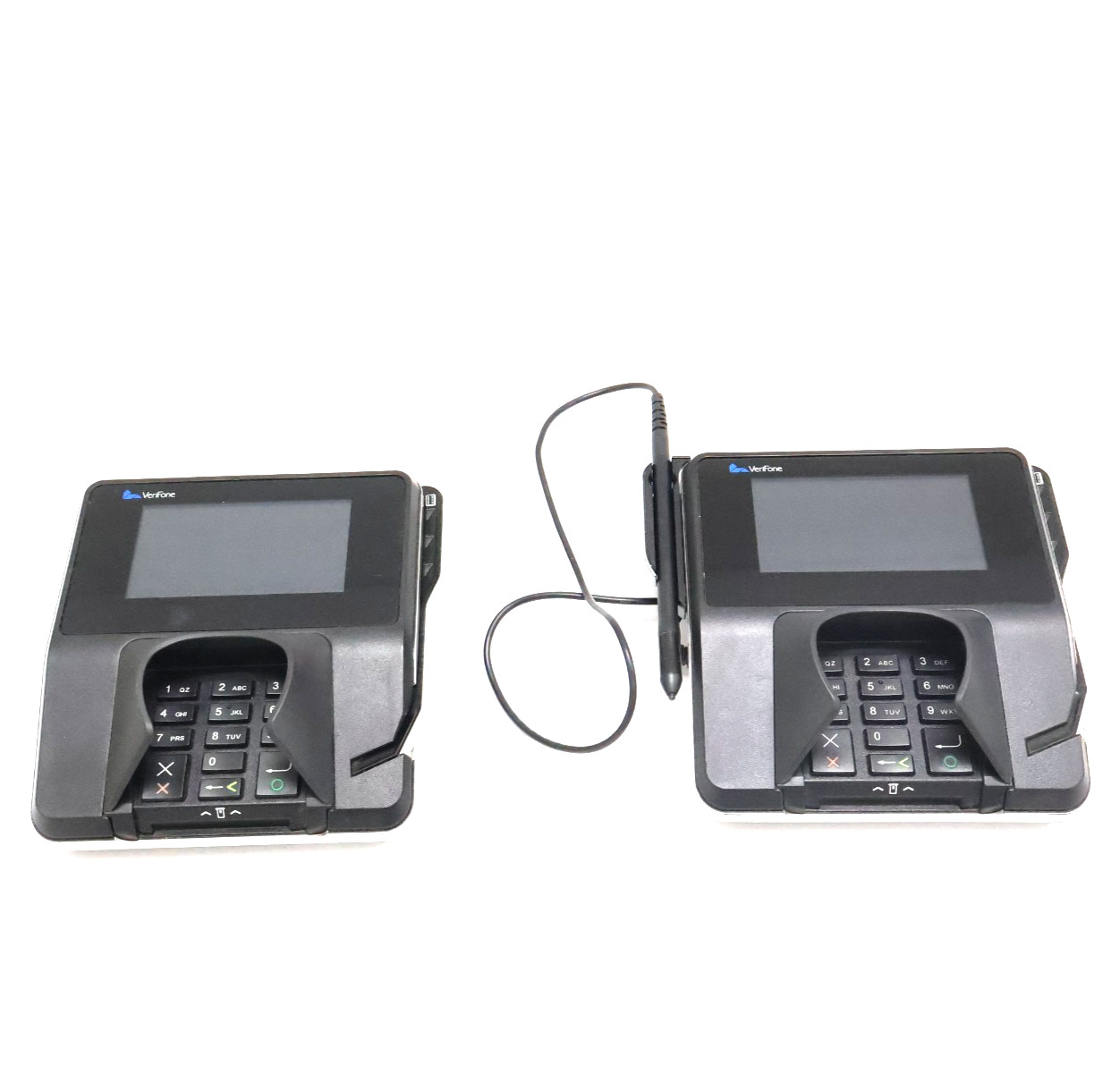 Lot of 2 Verifone MX915 Credit Card Terminal POS System with One Stylus one mis