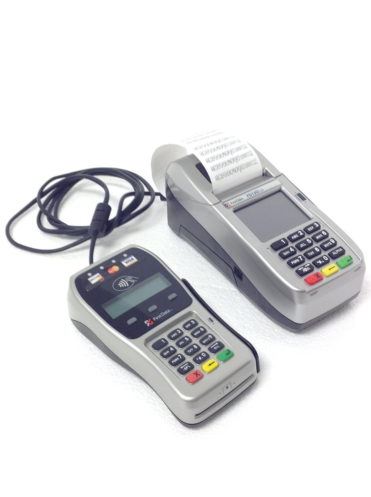 2x FIRST DATA FD130DUO Credit Card Machine w/ PinPad FD35 & Label Paper FREESHIP