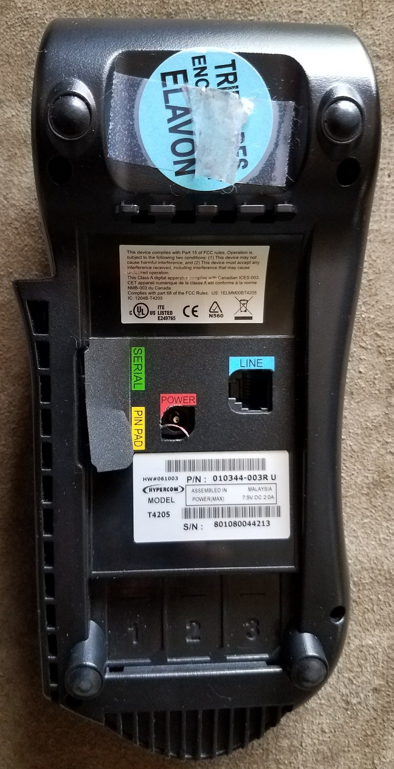 2x Lot Hypercom T4205 Credit Card Payment Terminal 010344-003R U *NO Accessories