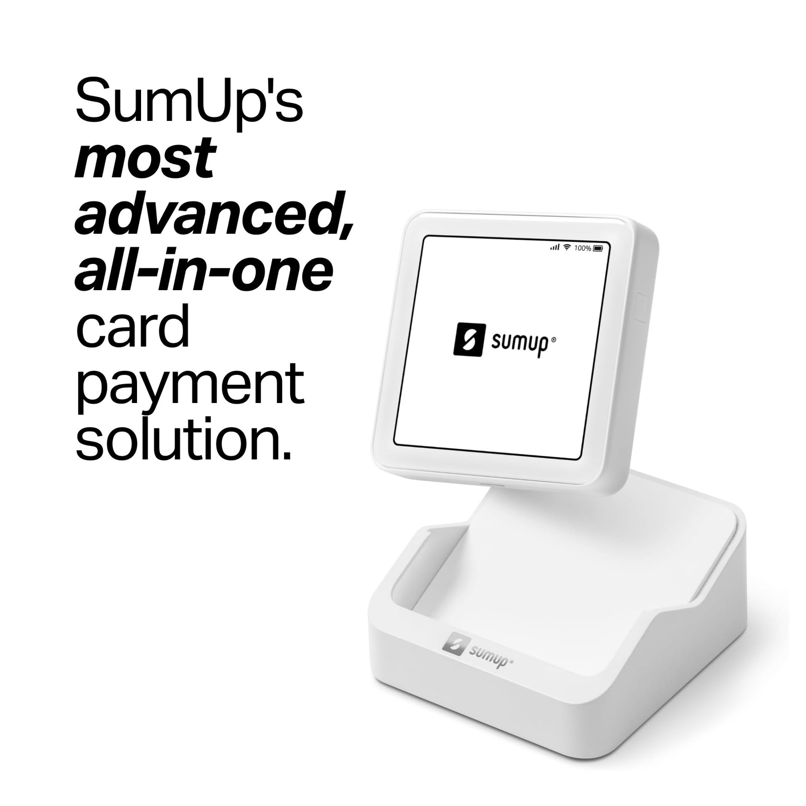 Sumup Solo Credit Card Payment Card Reader Charging Station. Full Touch-Screen