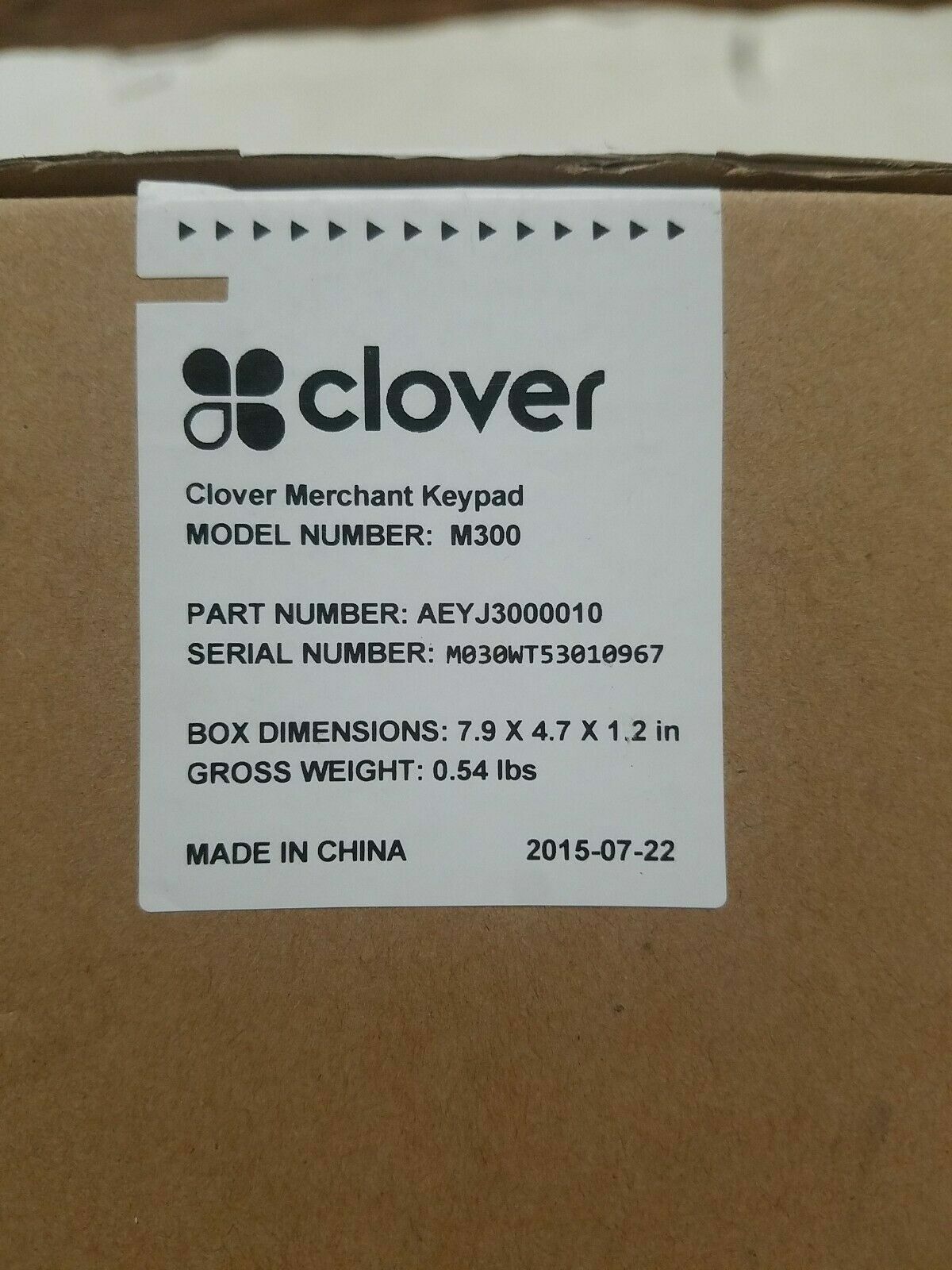 Clover M300 Merchant Facing Keypad