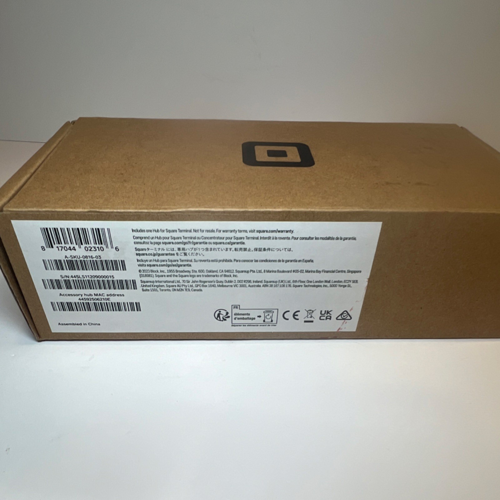 Square Terminal Hub SH3D-01 USB-C Wired (A-SKU-0816-03) for Square Terminal