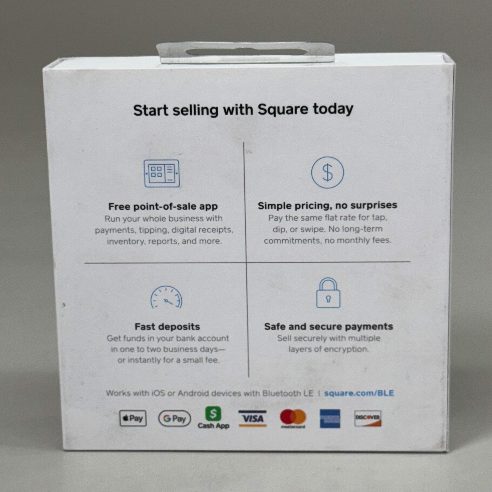 SQUARE Square Reader for Contactless and Chip 2nd Generation 4″ x 4″ White REV-0