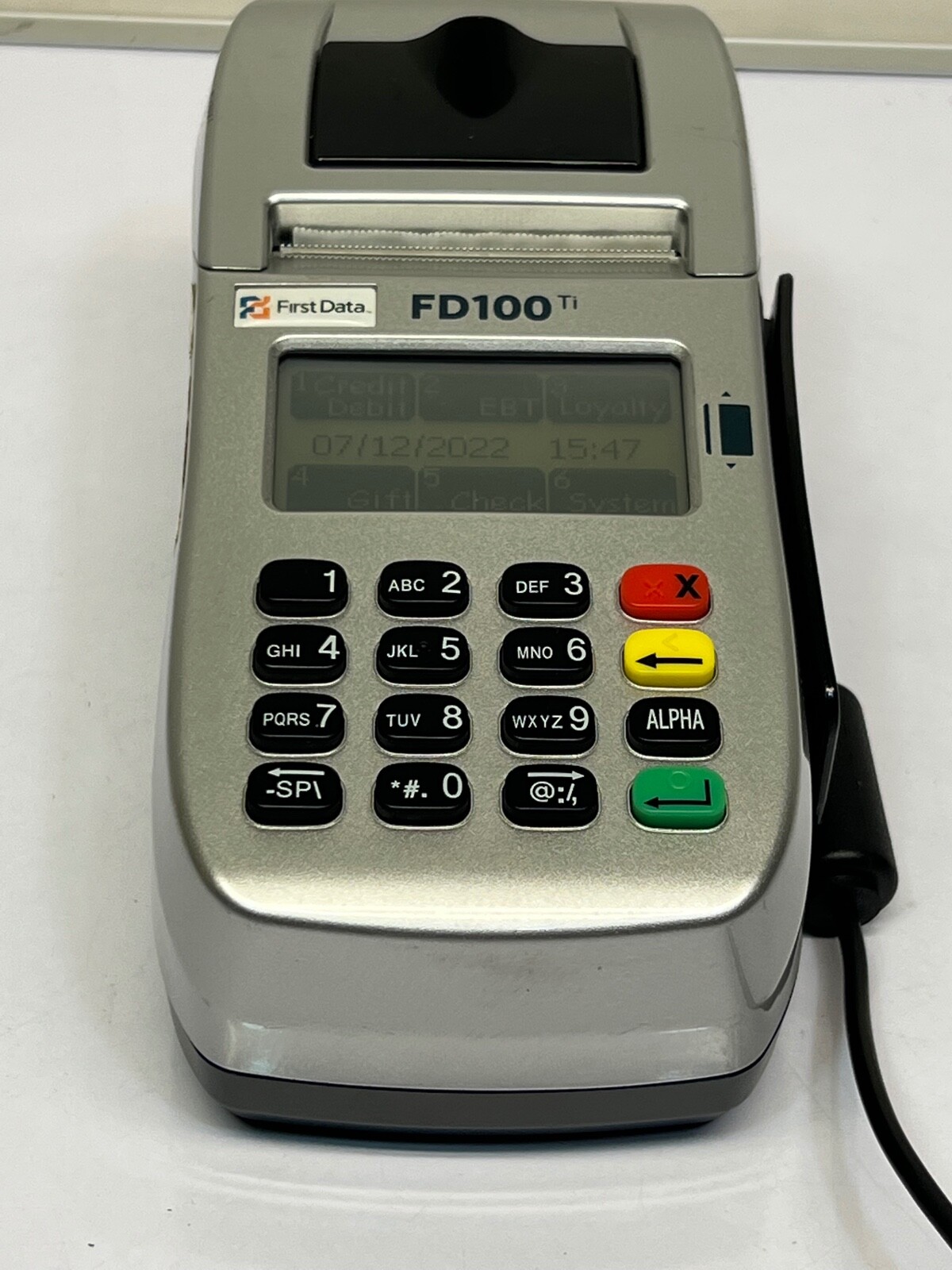 First Data FD100ti Silver Credit Card Terminal – Power cord