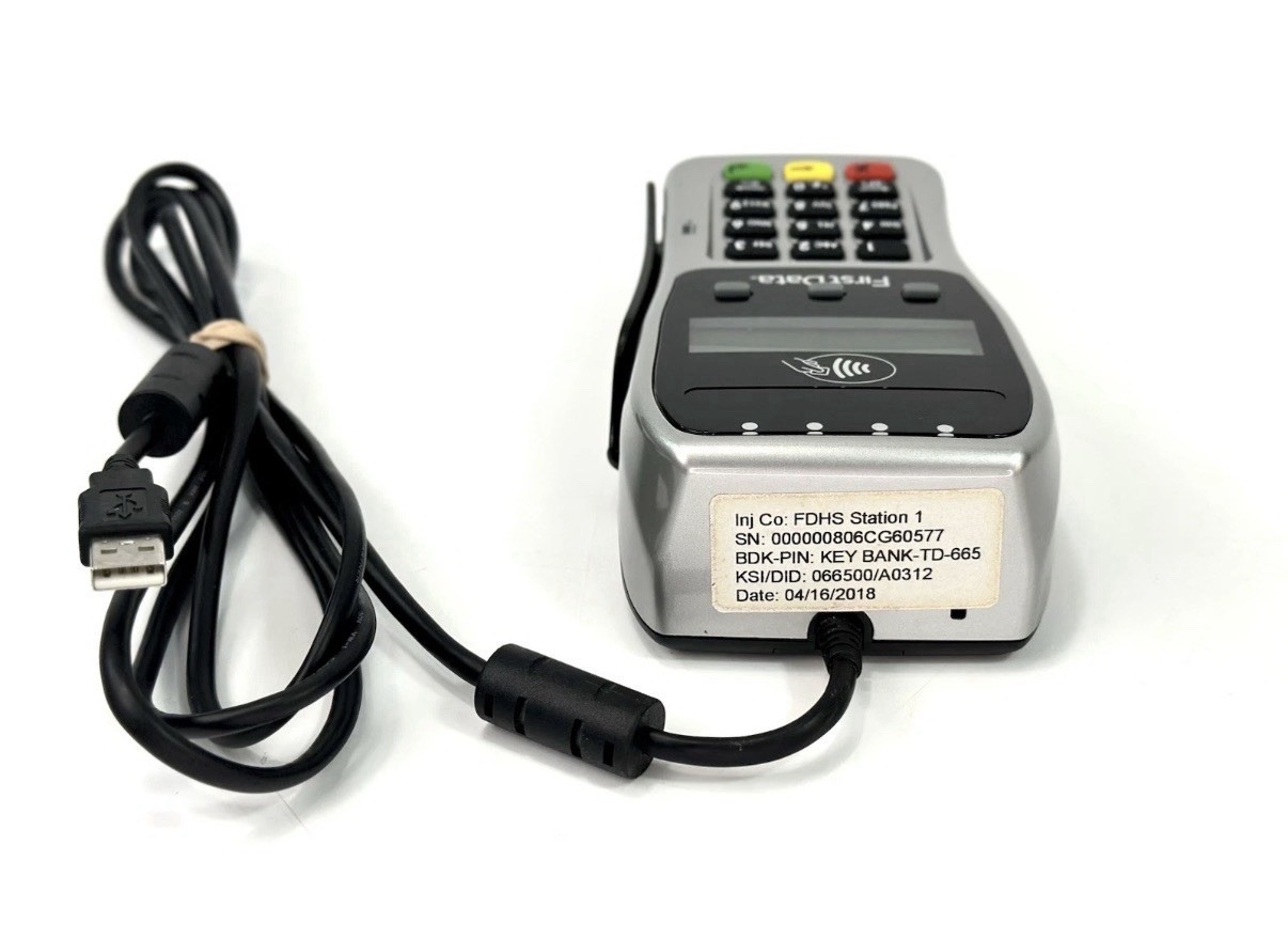 First Data FD-35 Credit Card Reader EMV NFC Pin Pad DRE3-4. TESTED / WORKING