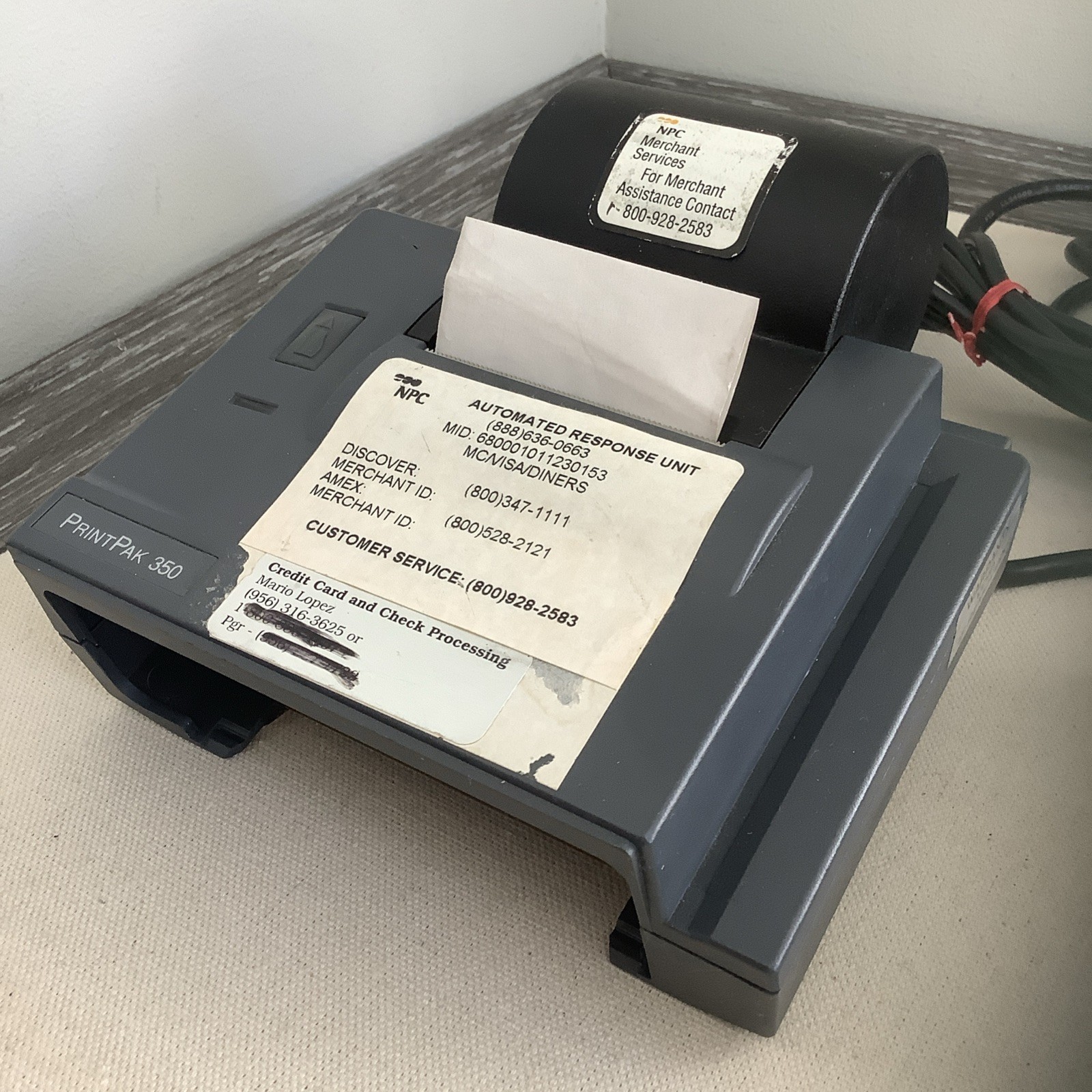 VERIFONE PrintPak 350 w/ Adapter, Tranz 330 Credit card System AS IS