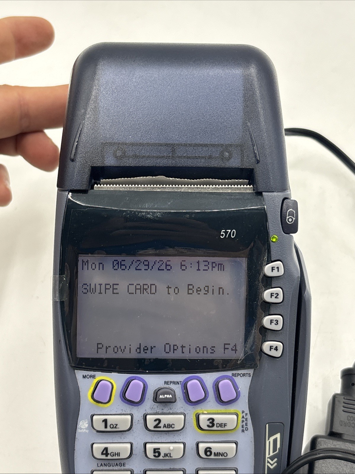 Verifone VX-570 OMNI 5750 Credit Card Machine with power supply