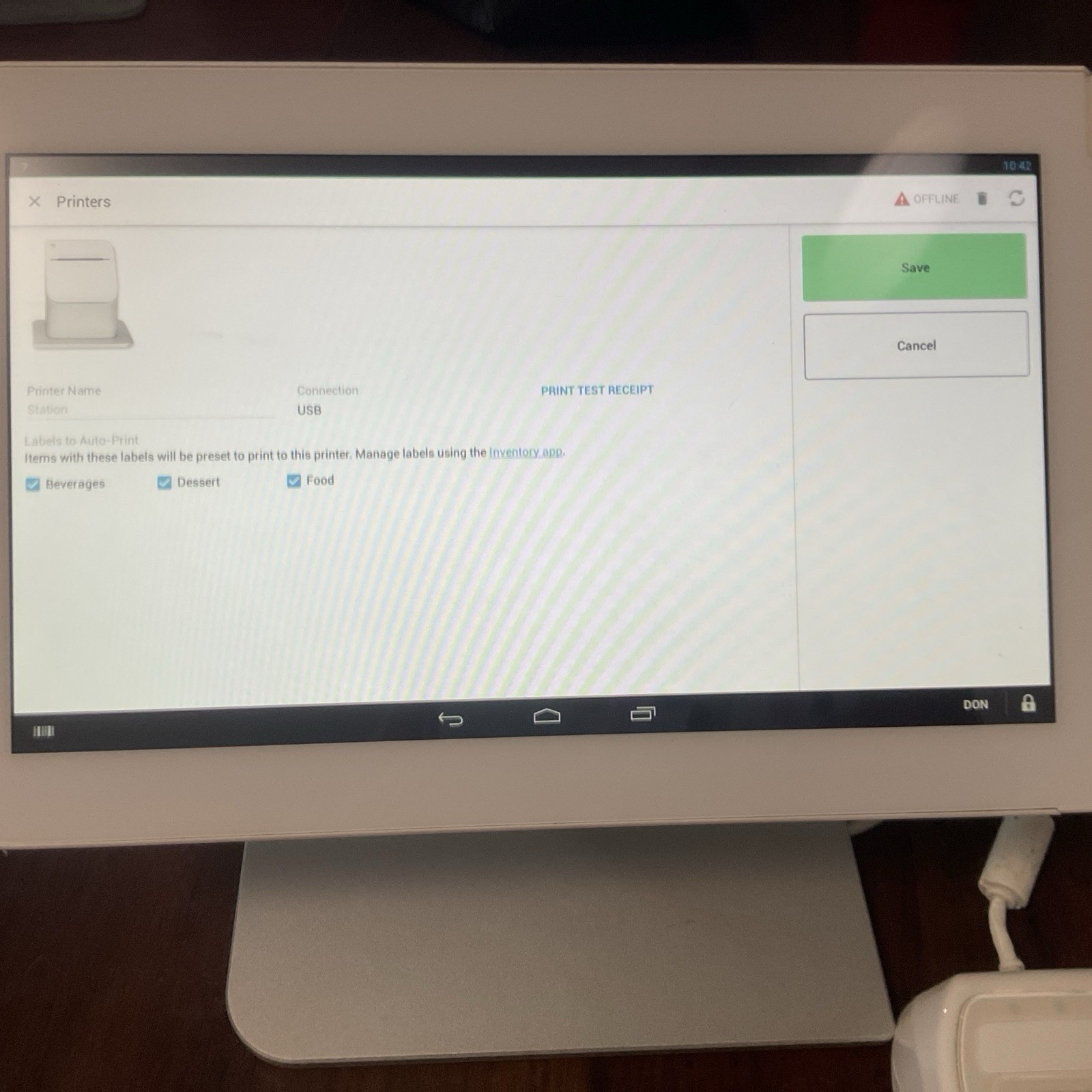 Clover Station P100 Printer Pinpad Touchscreen C100 with Power Supply Tested