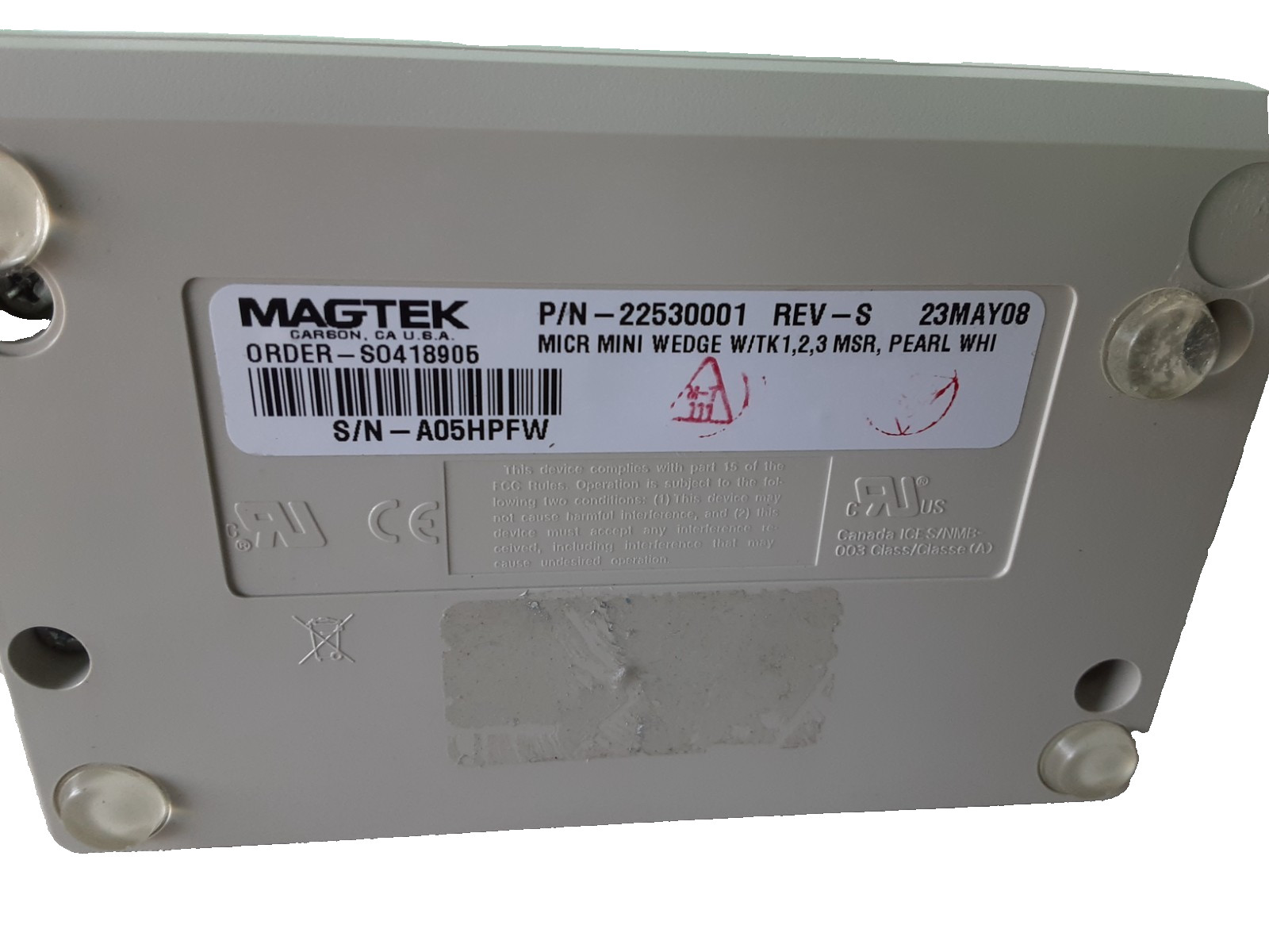 MagTek 22530001 MiniMICR WEDGE Compact Single-Feed POS Check Reader – UNTESTED