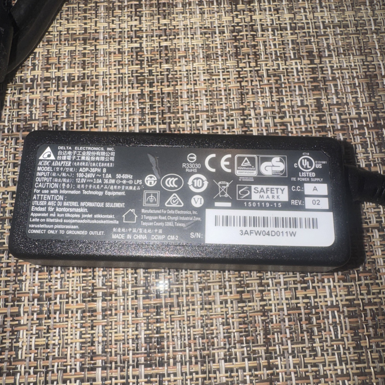 OEM First Data FD130 FD150 12V 3A Power Supply POS Terminal Charger Adapter
