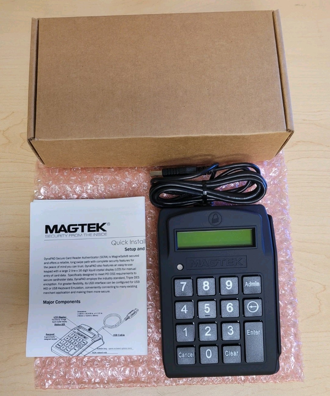 LOT OF 15 Magtek 21087008, Rev D, E, and G USB Card Reader – OPEN BOX