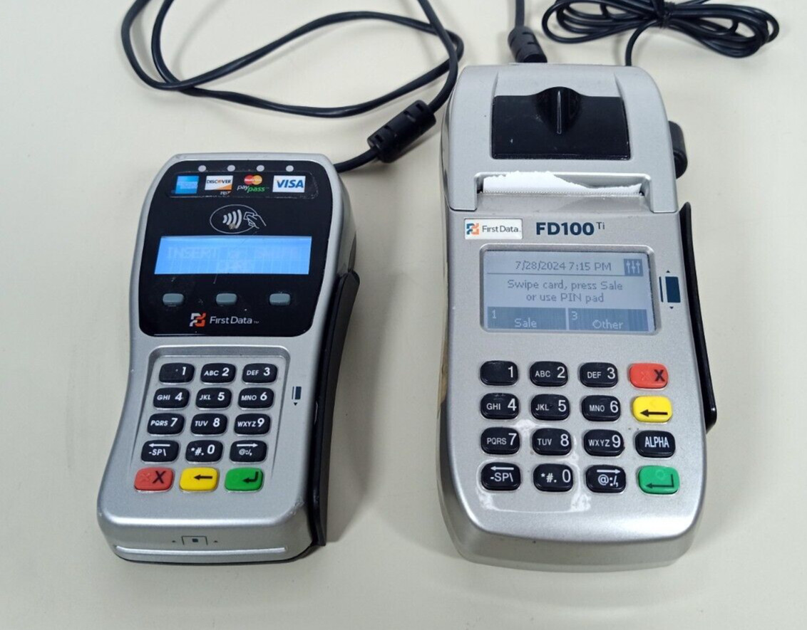 First Data FD100Ti Credit Debit Card Processor POS EMV ApplePay NFC FD35 PIN Pad
