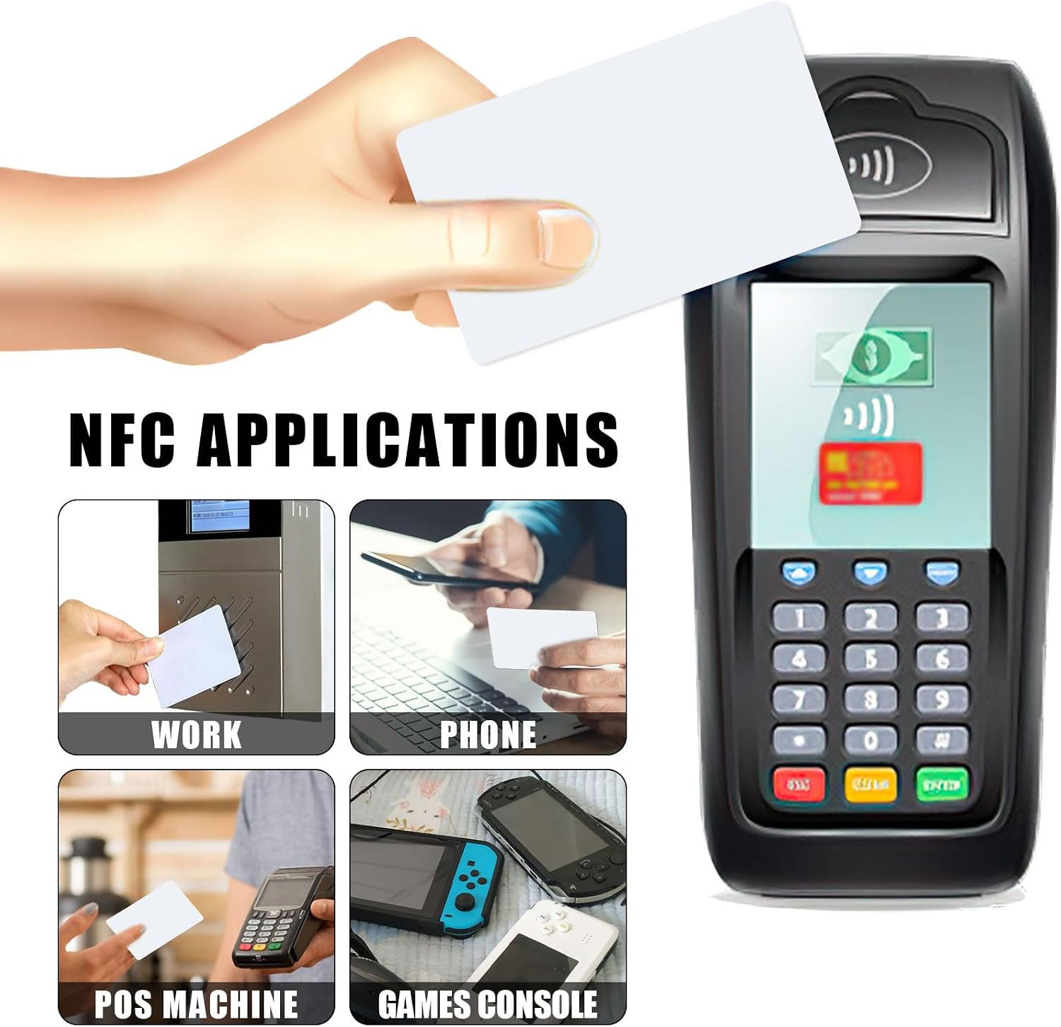 40 Pcs NFC Cards NFC Tags NFC 215 Card White Blank NFC Business Card Rewritab…