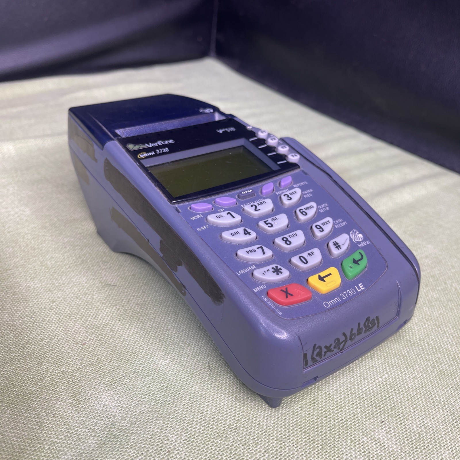 VeriFone Omni 3730 LE VX510 Credit Card Terminal Receipt Printer w PSU Cables