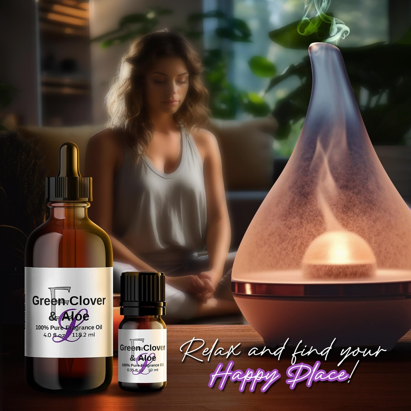 Green Clover & Aloe Fragrance Oil, 4 oz Premium, Long Lasting Diffuser Oils, …