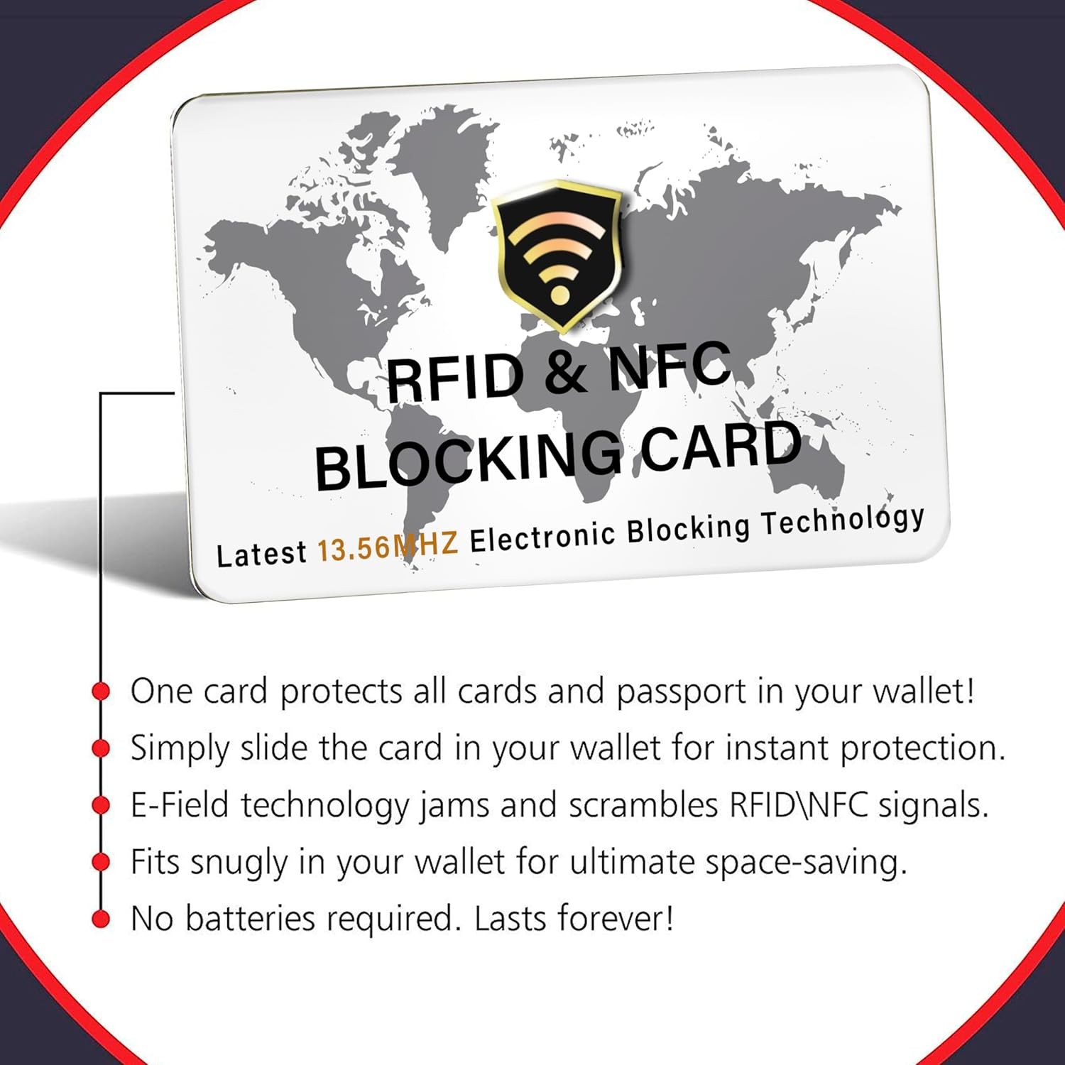SaiTech IT 5 Pack RFID Blocking Card NFC Contactless 5pk-White, White