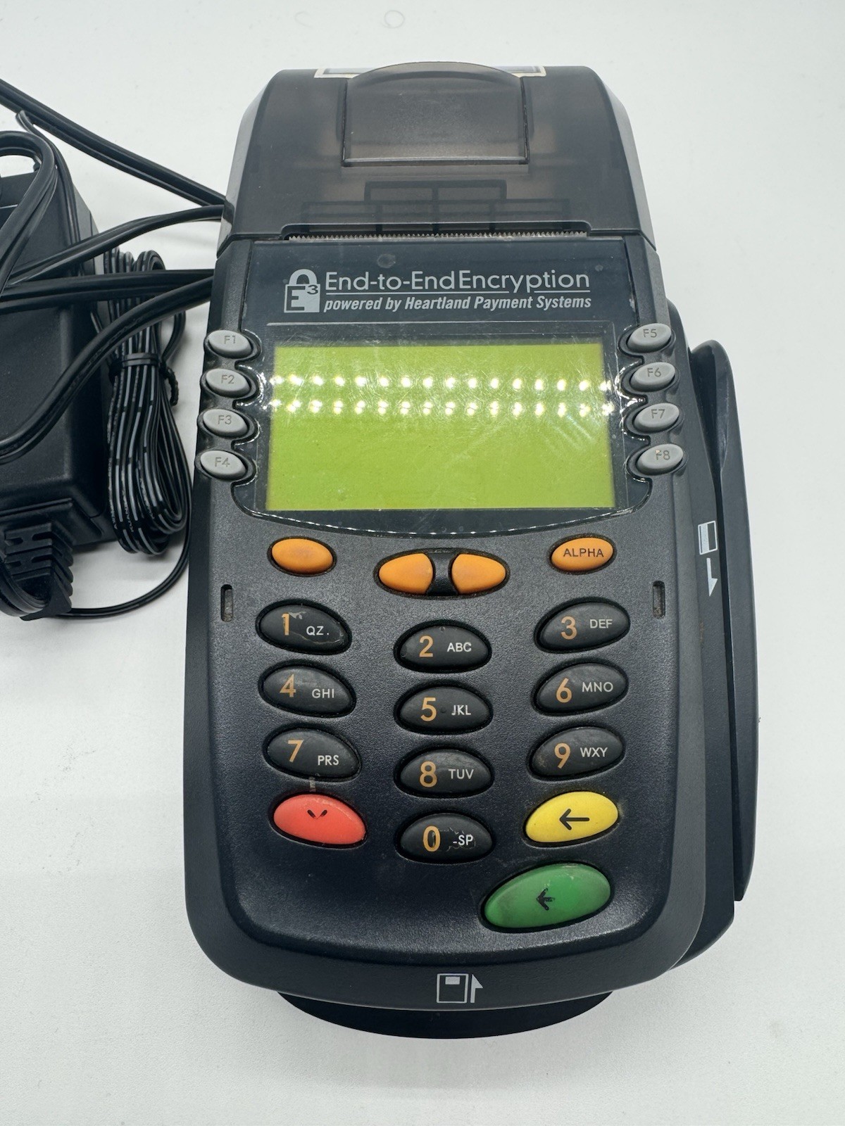 Heartland E3 POS Credit Card Terminal HPS-E3-T1-BH4YGD1HB w/ Power Supply