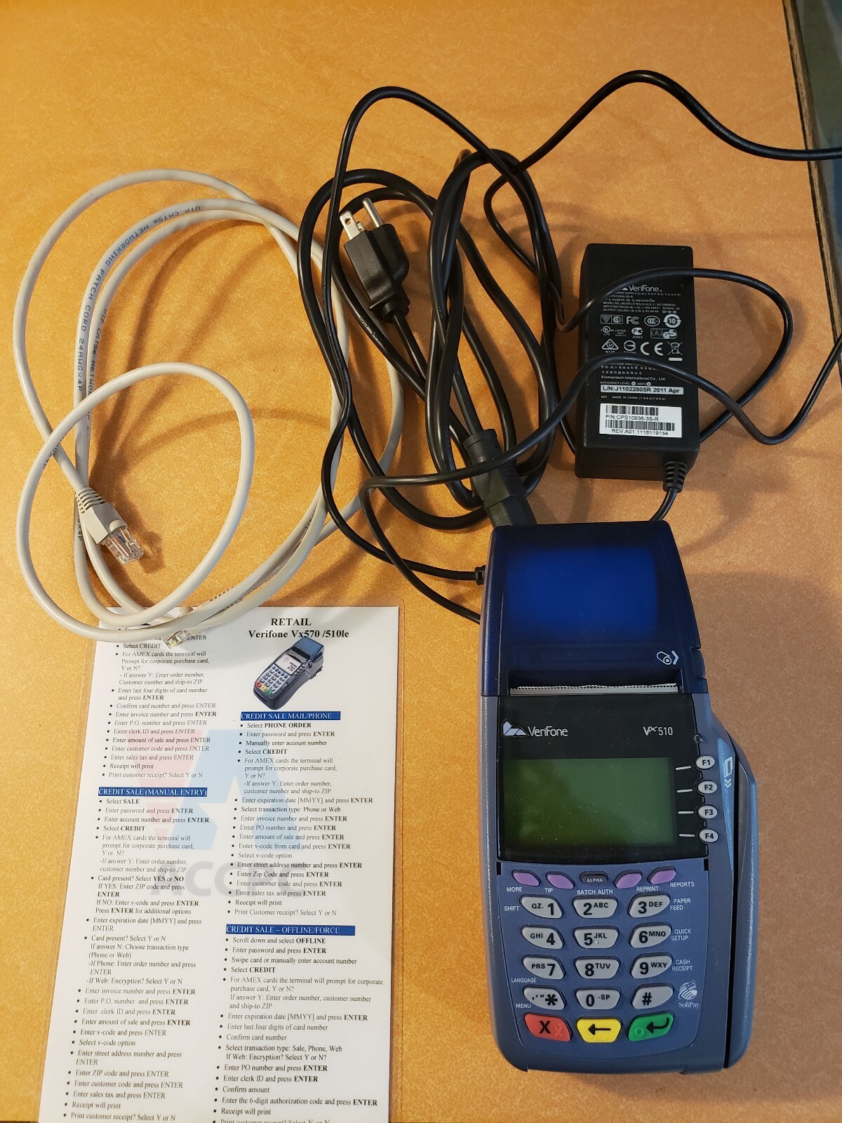 VeriFone Vx 510 Credit Card Machine 510le PCI Compliant