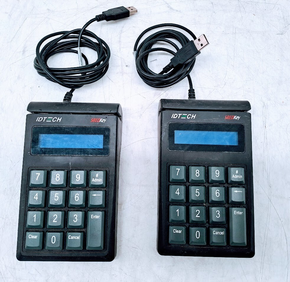 Lot of 2 IDTech IDSK-534833TEB SREDKey MagStripe USB Credit Card Reader