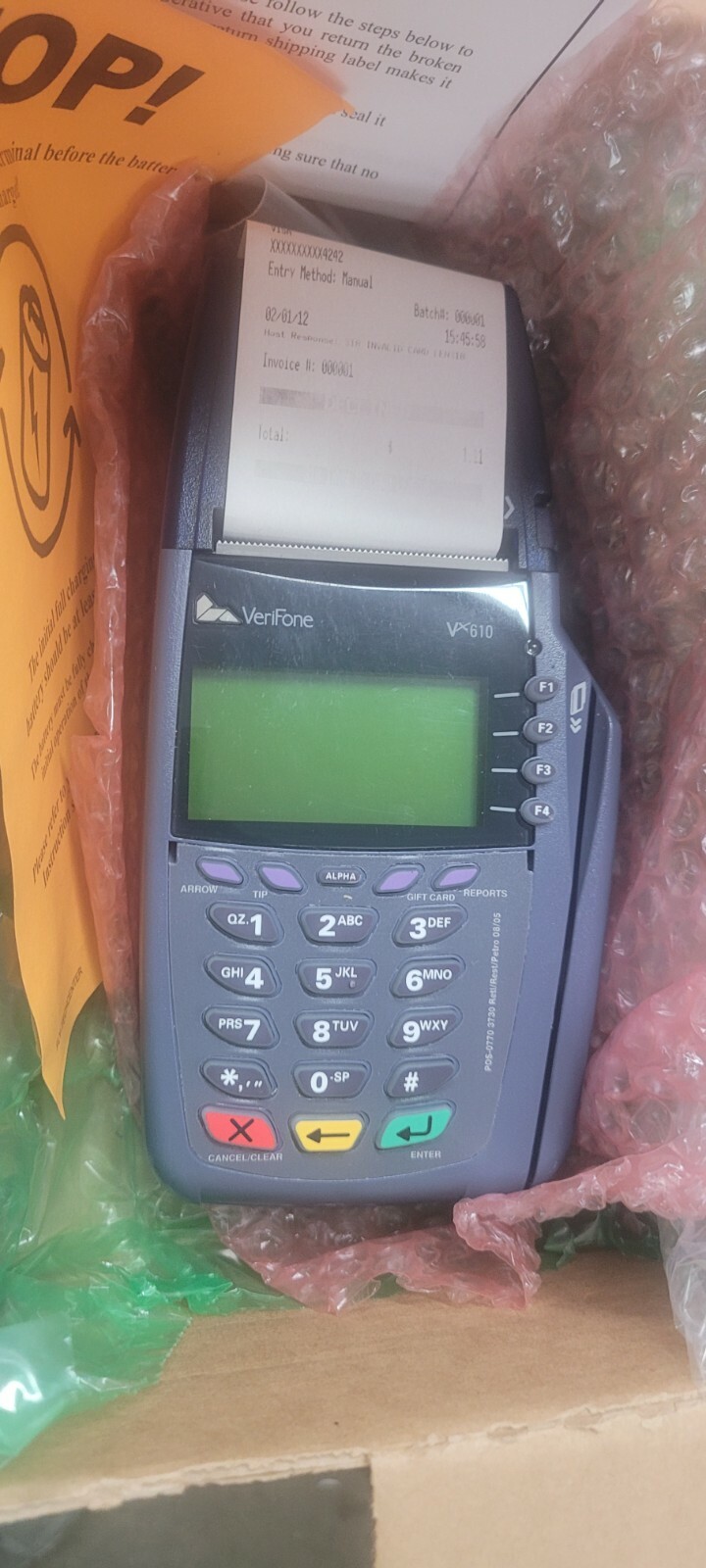 VeriFone Vx610 Wireless With Battery & Power supply//CREDIT CARD READER TERMINAL