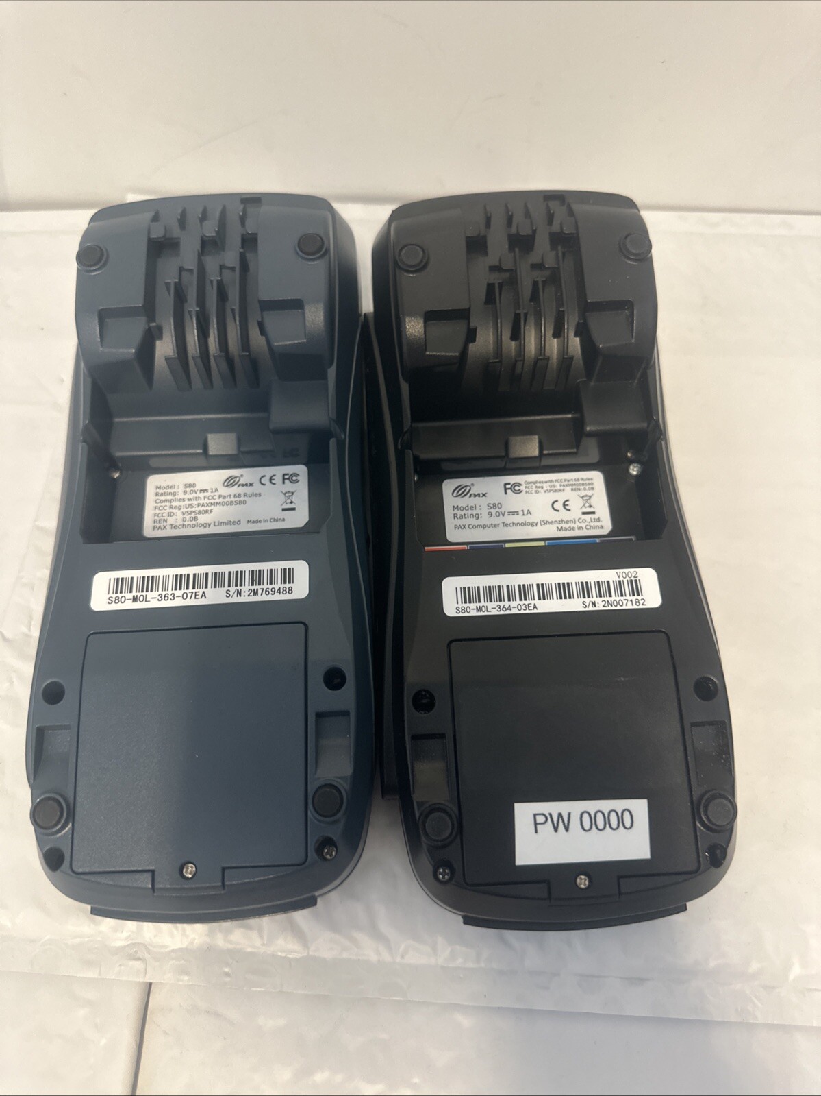 2 Pax POS S80 Credit Card Machine Terminal Chip Swipe Pin Pad – Untested No Cord