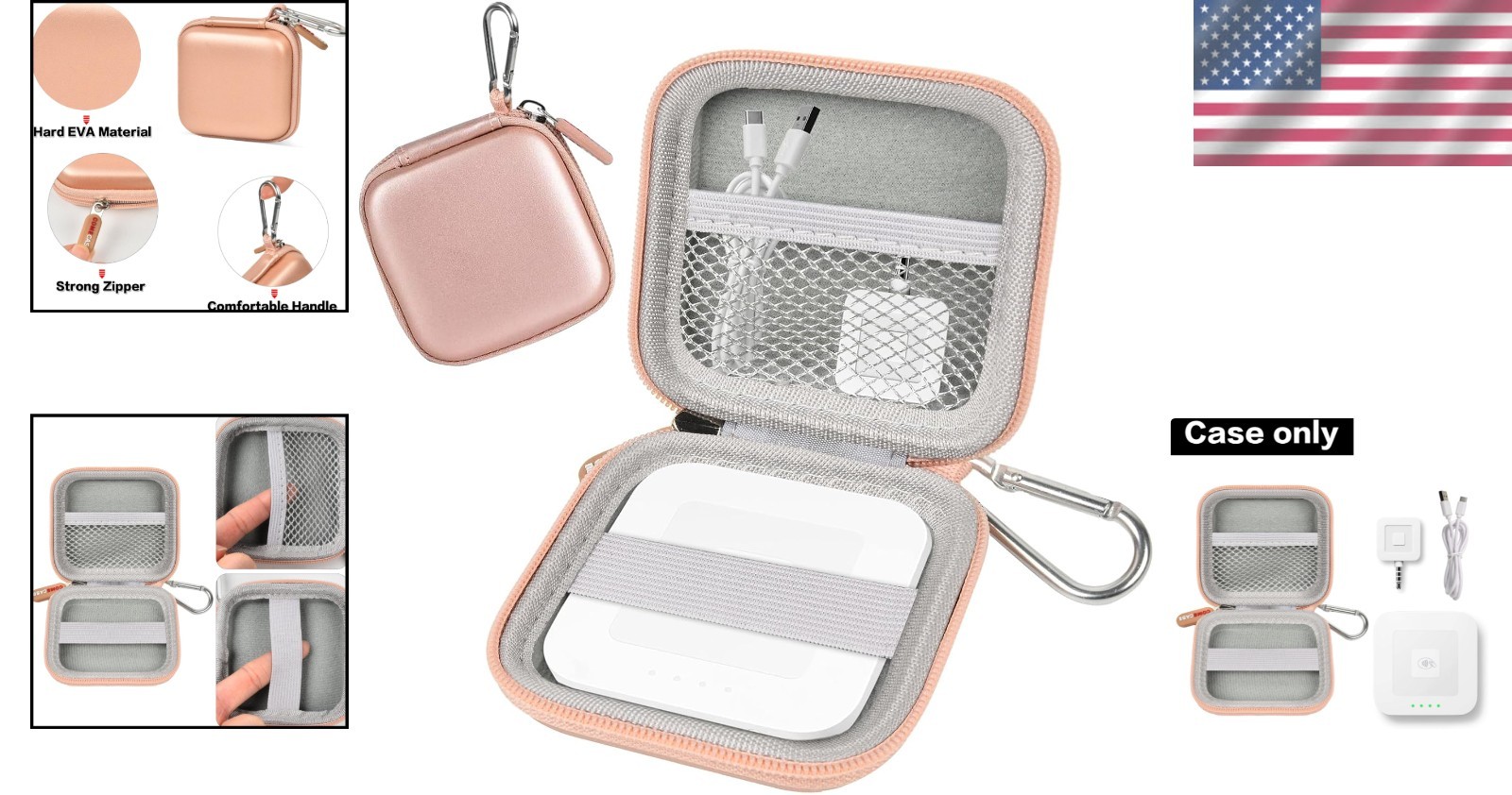 Shockproof Card Reader Case with Carabiner – Travel Ready and Stylish
