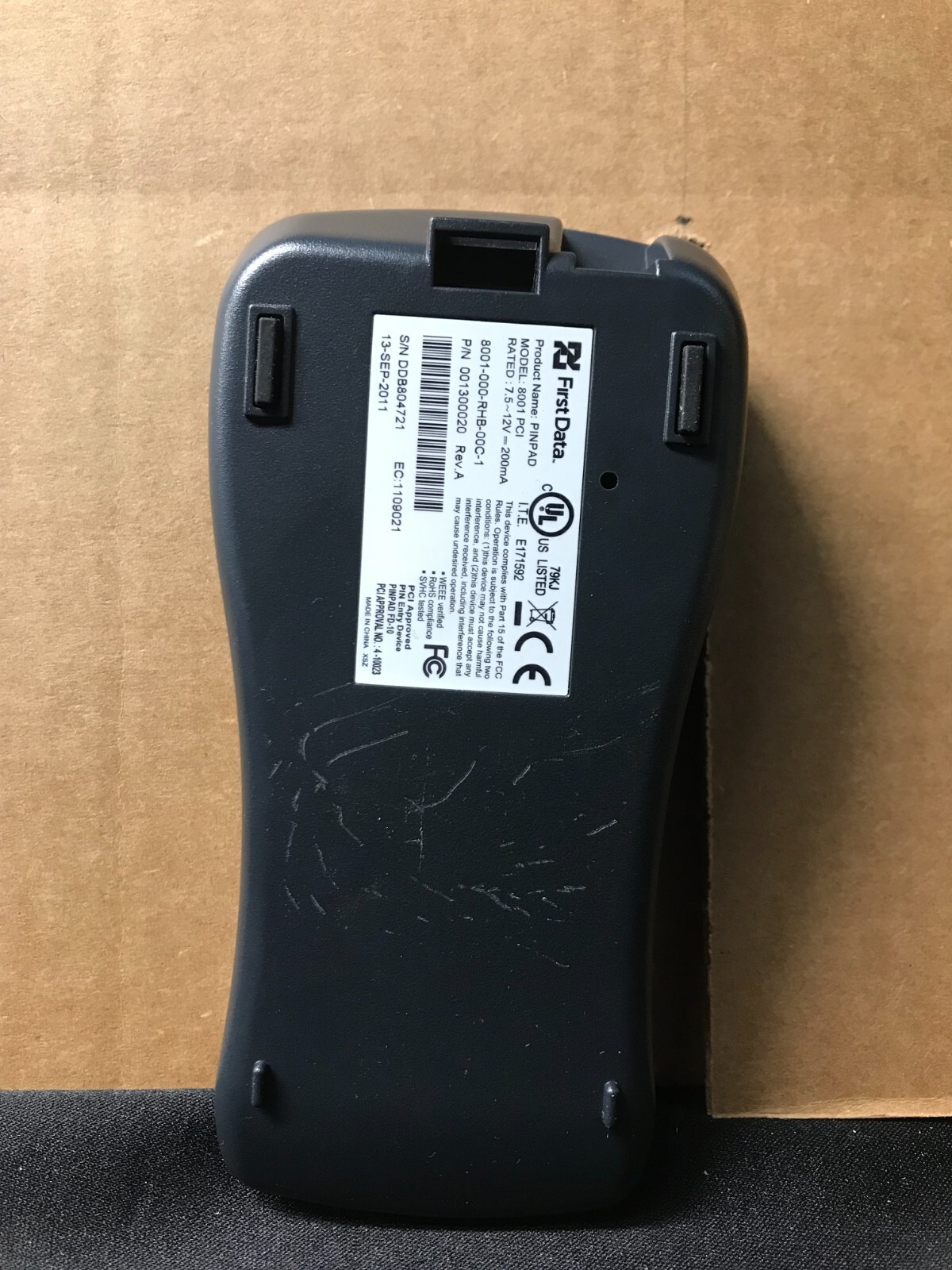 FIRST DATA FD-10 PinPad Credit Debit input pad 8001-PCI 001300020 Rev A