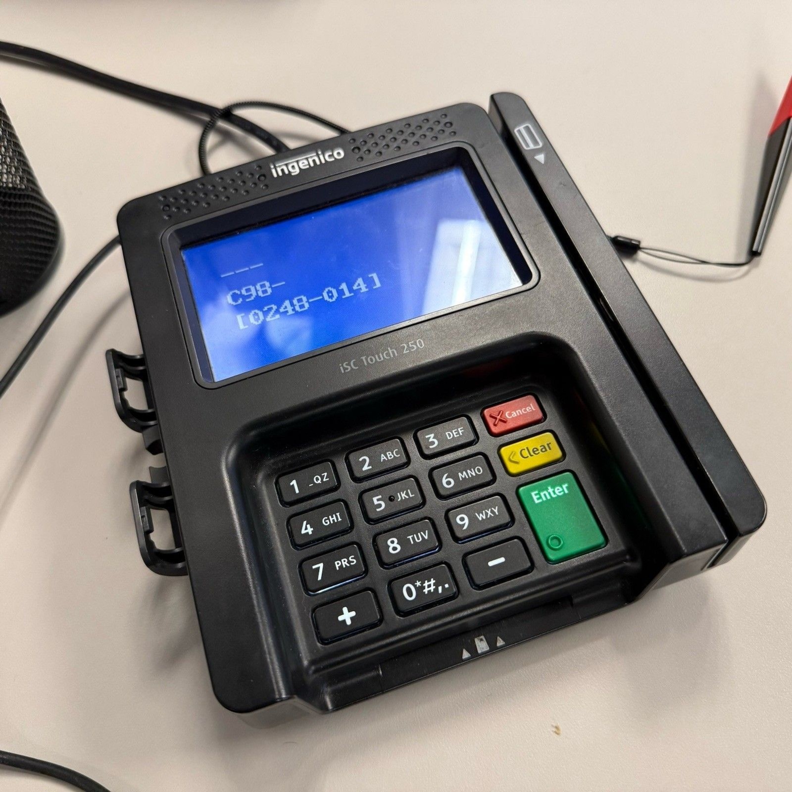 Ingenico iSC Touch 250 Credit Card Terminal Tested Powers On w/ Stylus