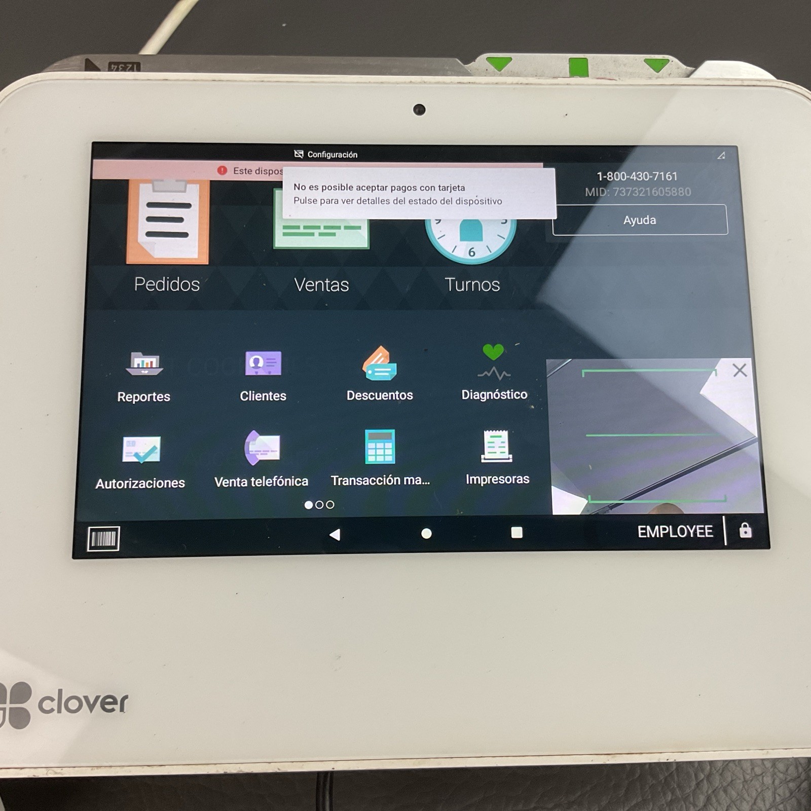 Clover Mini C302U 2nd Gen POS System + Hub & Power Supply–Locked- Working