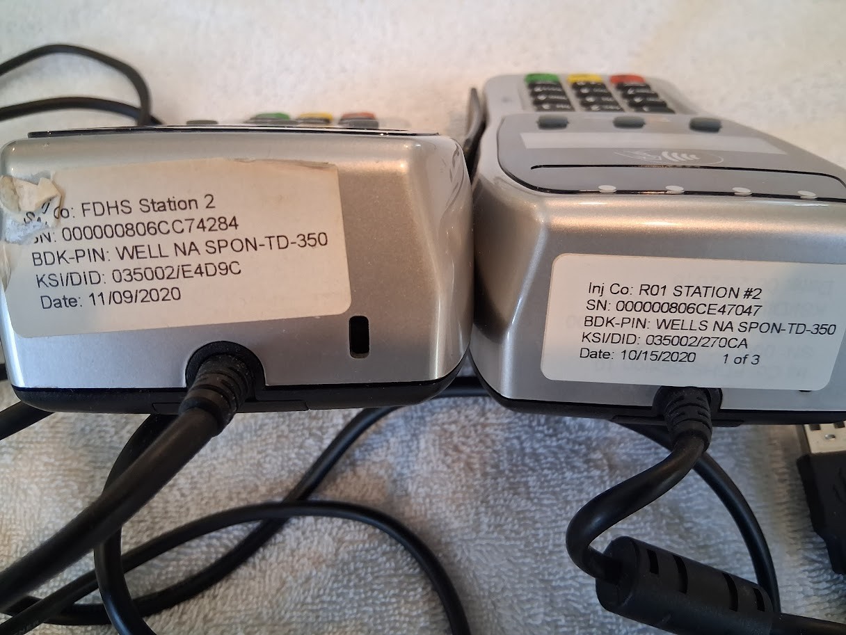 FD35 PIN PAD Terminals – 2 units – 350 Wells NA