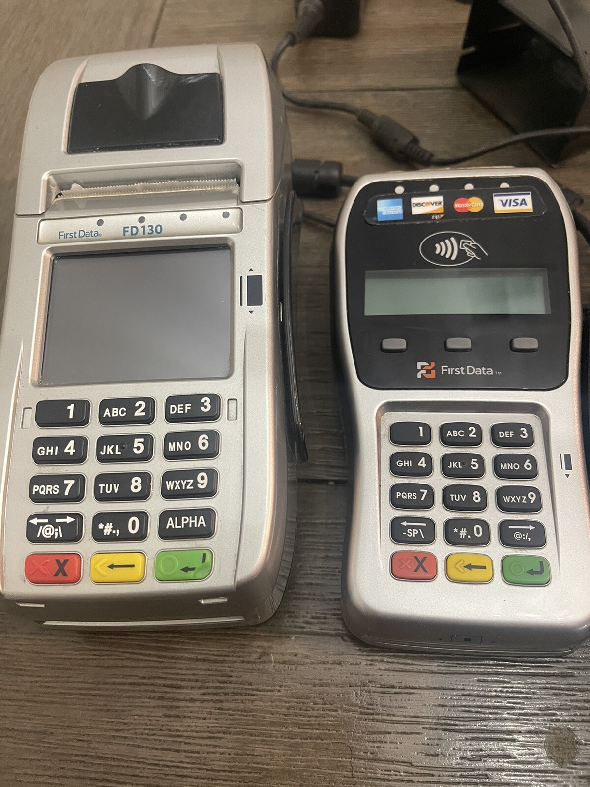 First Data FD130 DUO Credit Card Machine with FD35 EMV NFC PINpad And Brackets