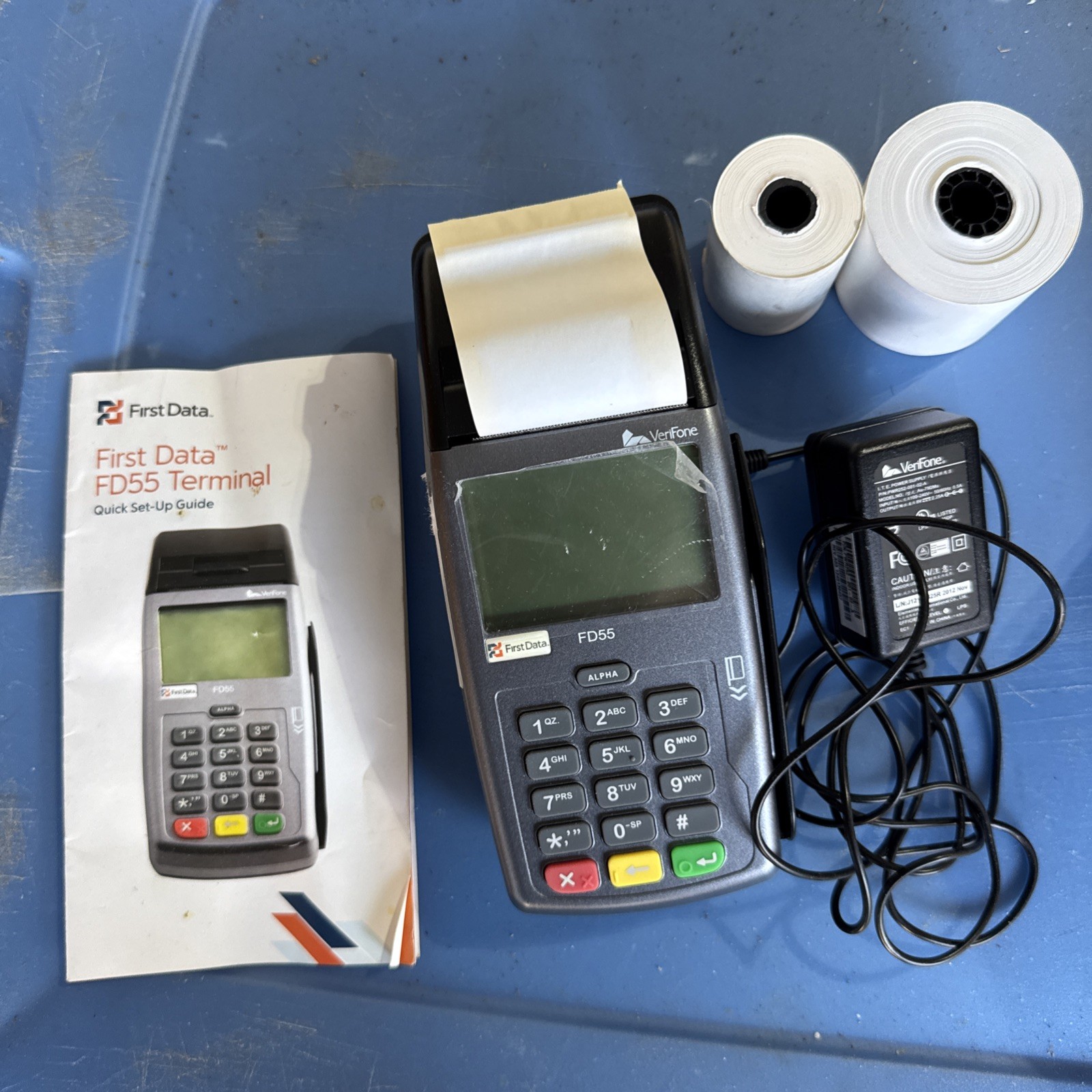 First Data FD55 Credit Card Terminal No Cables. Untested Parts