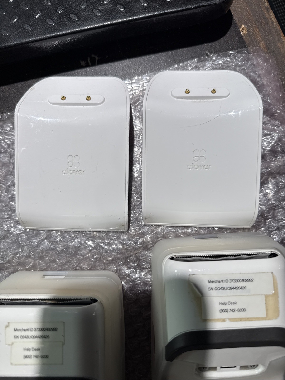 Clover Flex 2 C403 Card Reader POS System + Clover K400 Flex Cradle Lot of 2