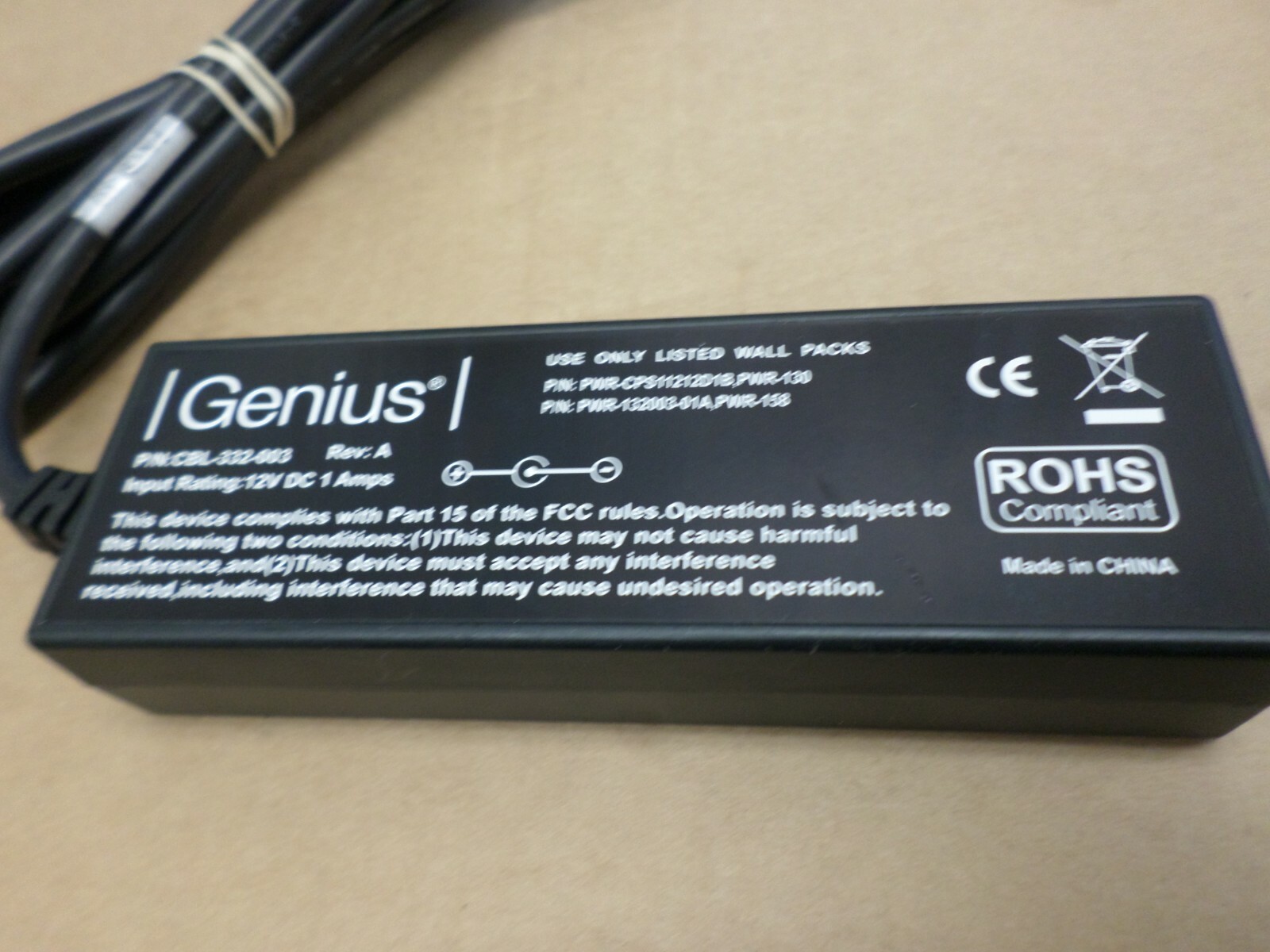Genius Customer Engagement Platform Cbl-332-002 Power Injector Supply Ethernet