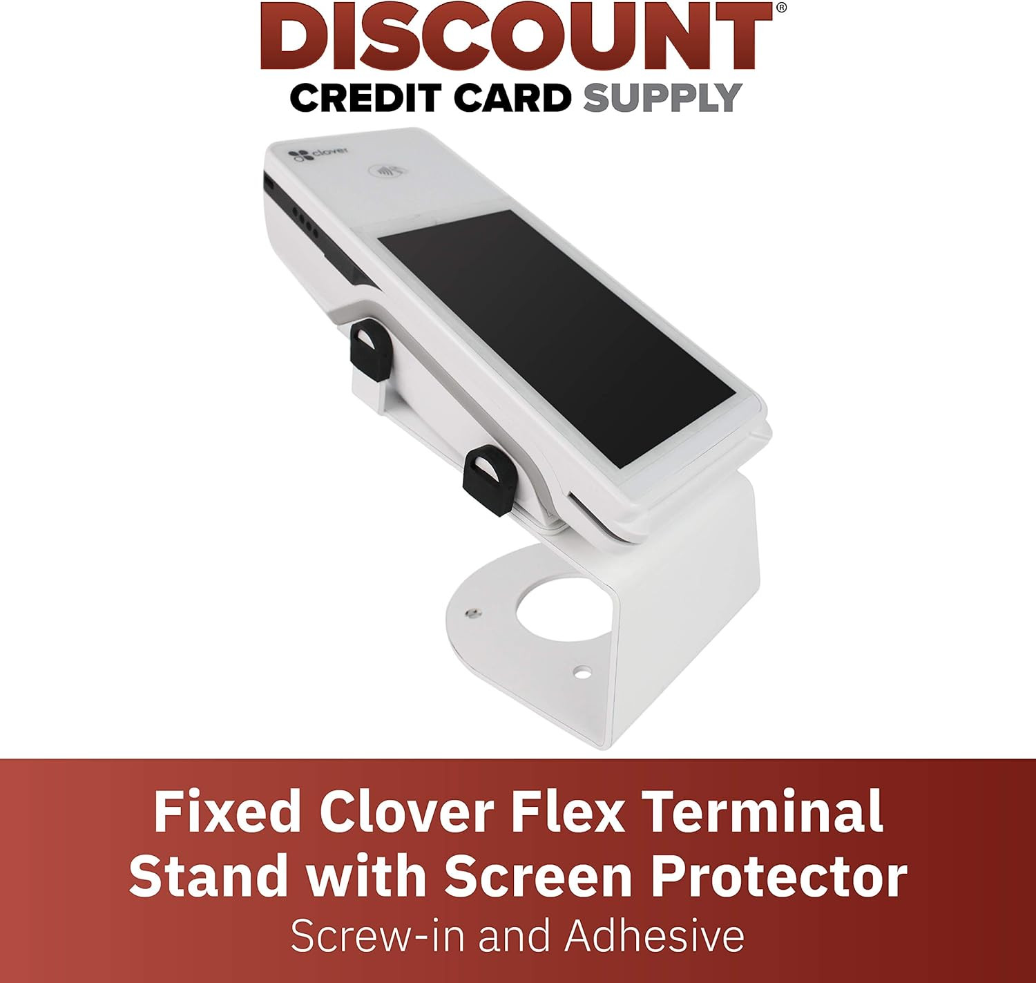 Dccstands Fixed Clover Flex Terminal Stand with Screen Protector – Screw-In and