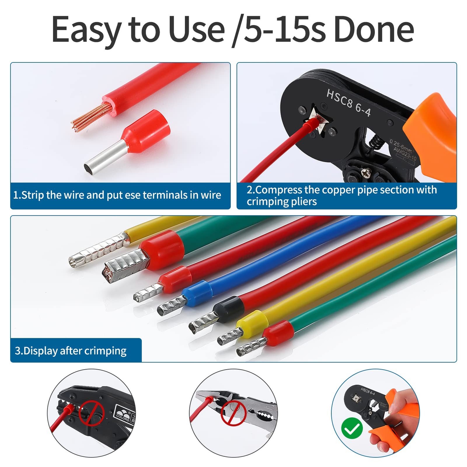 SRXECT Wire Ferrule Kit 1000PCS