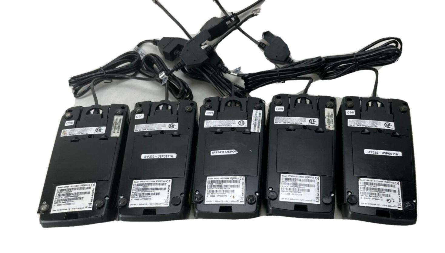 LOT OF 5 Ingenico iPP320 Pin Pad Payment Terminal Swipe Card Reader IPP320
