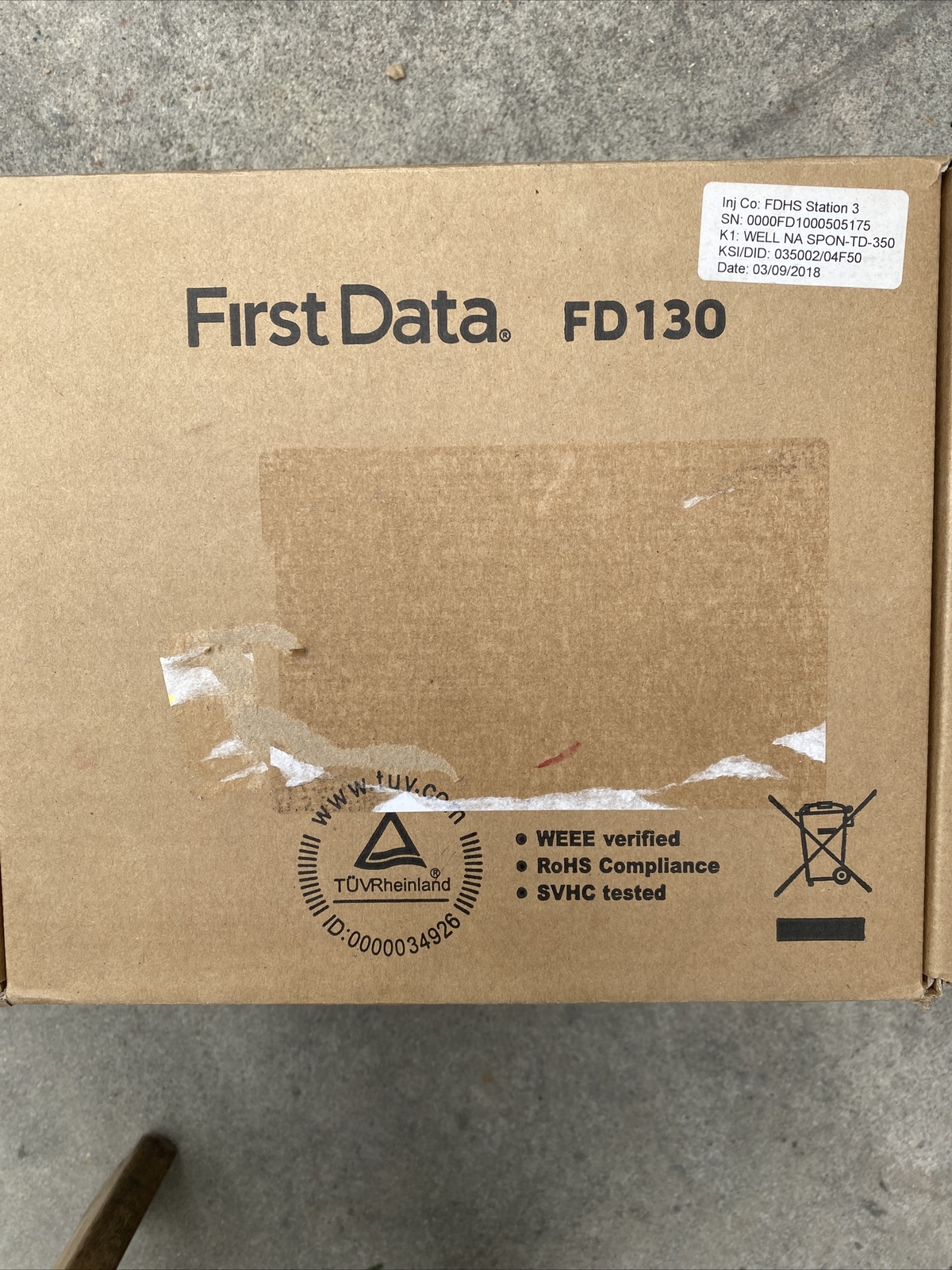 First Data FD130 Credit Card Terminal in box