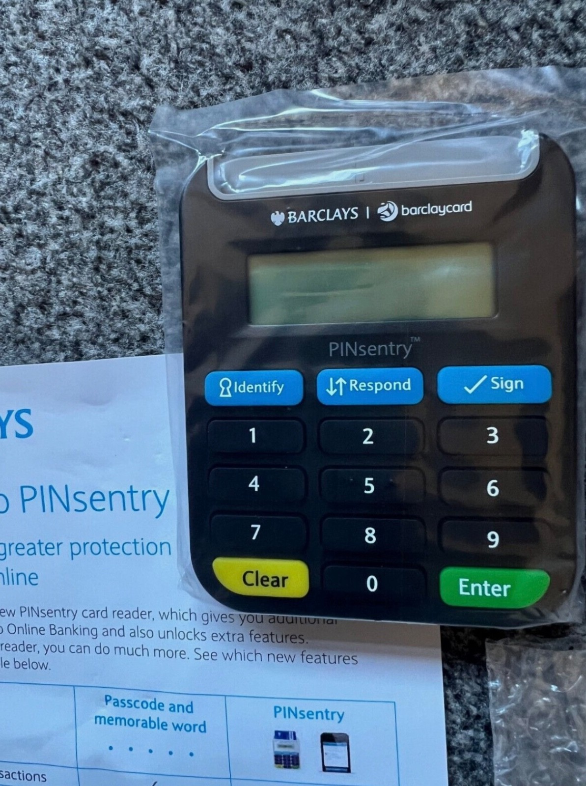 Barclays Barclaycard PINsentry Card Reader – Online Banking Security Device