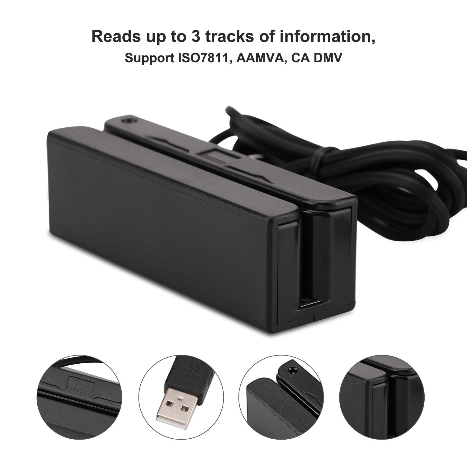MSR90 USB Magnetic Credit Card Reader 3 Tracks Mini Smart Card Reader